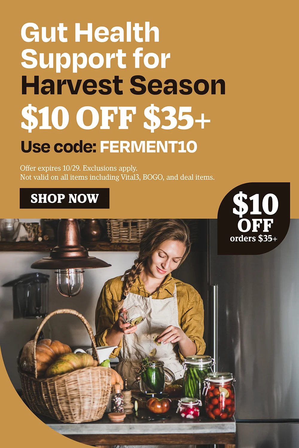 Gut health support for harvast season. $10 OFF $35 use code FERMENT10