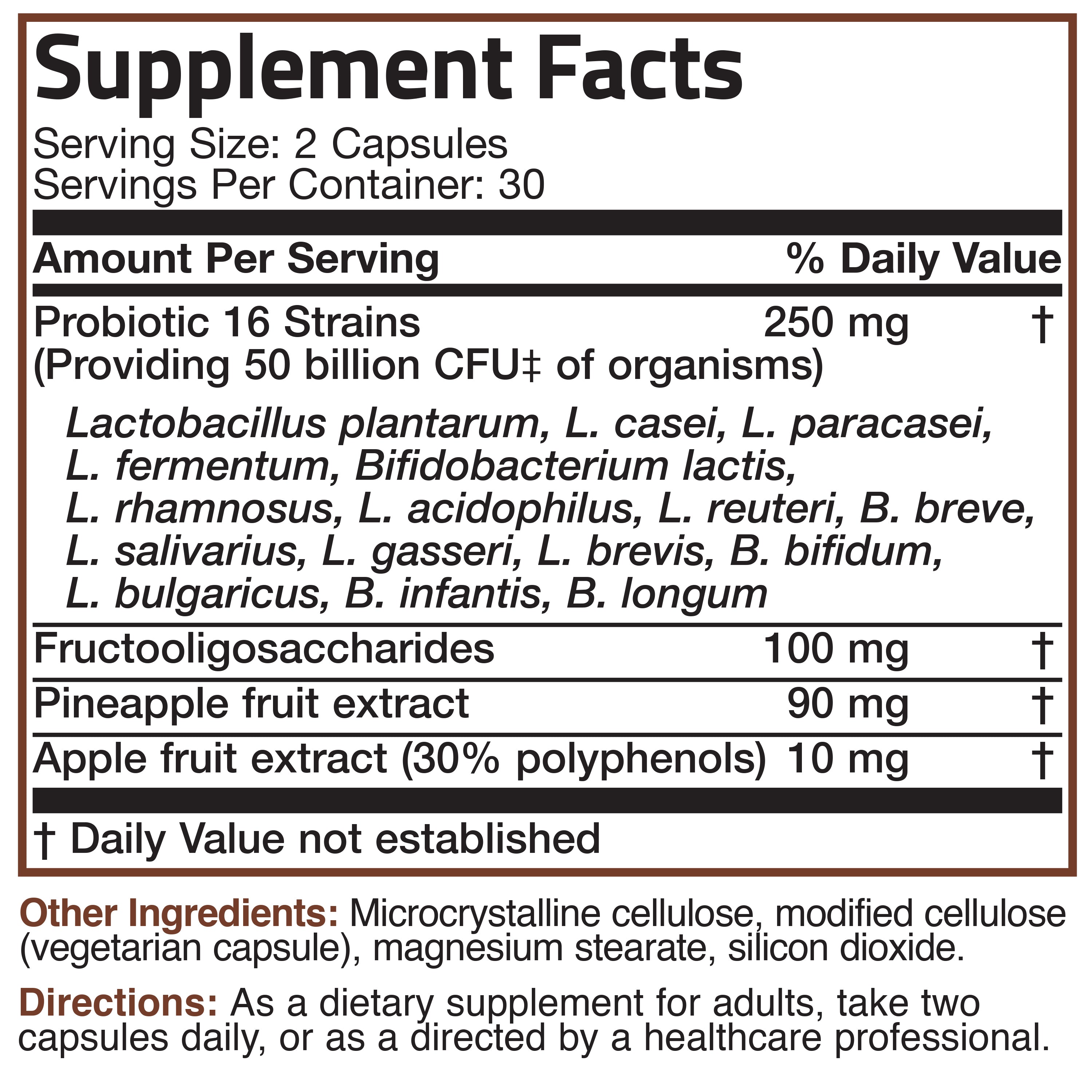 Probiotic Plus Prebiotic - 50 Billion CFU - 60 Vegetarian Capsules