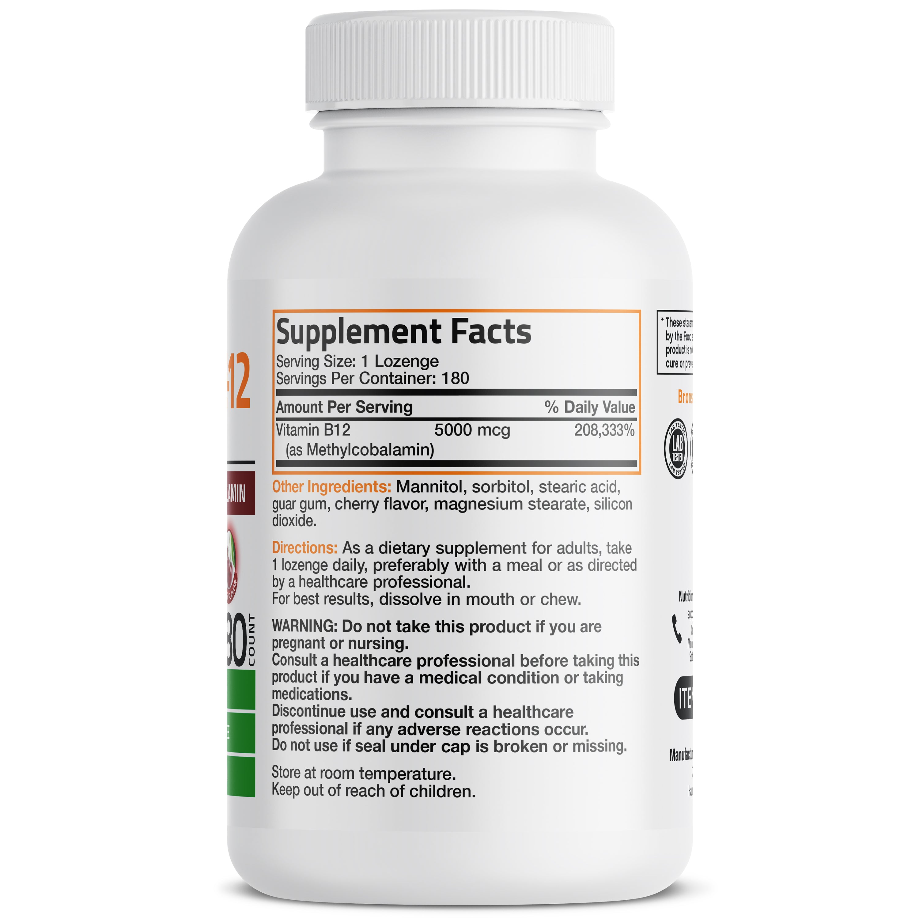 Methyl B12 Fast Dissolve Sublingual - Cherry - 5,000 mcg