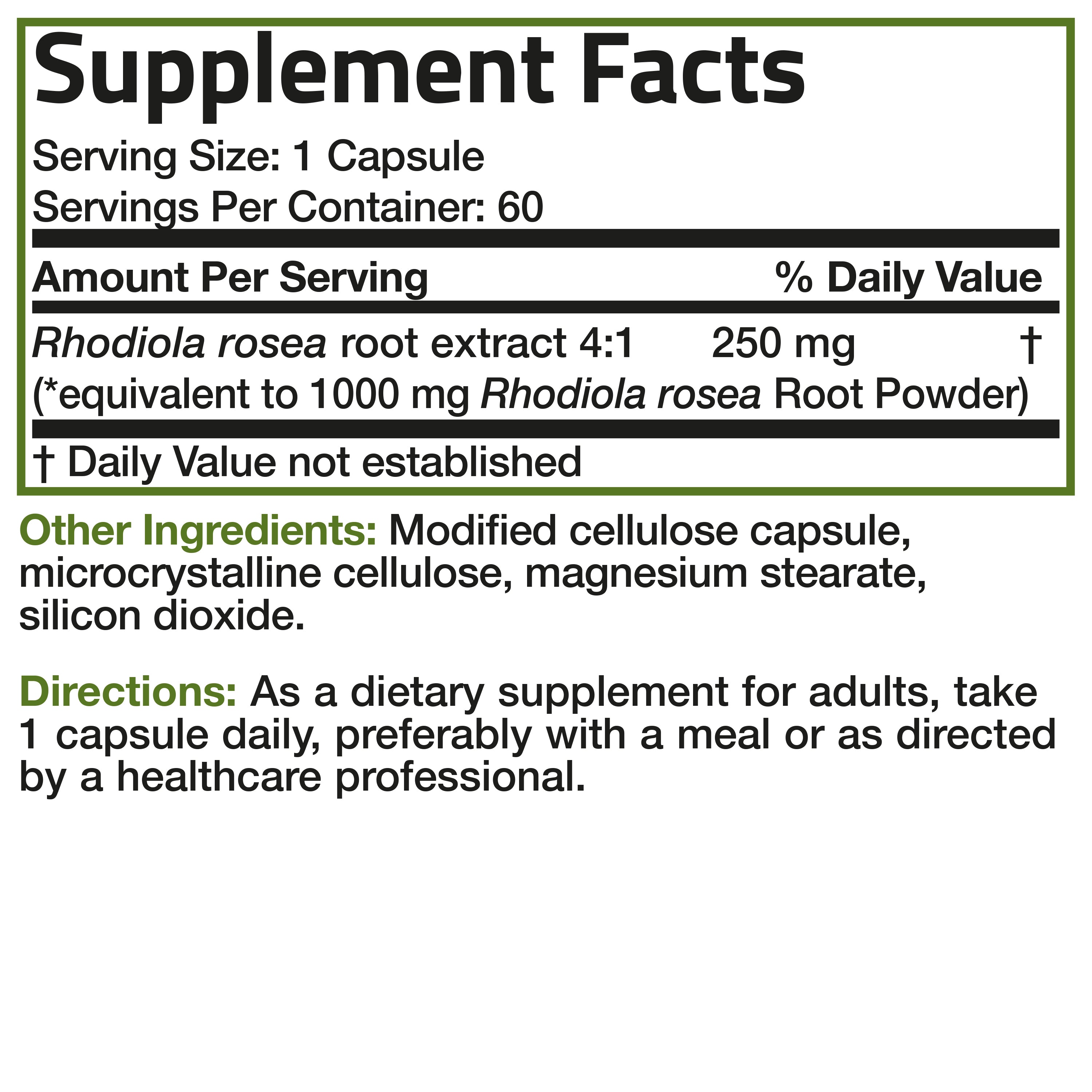Rhodiola Rosea Root - 1,000 mg view 21 of 7