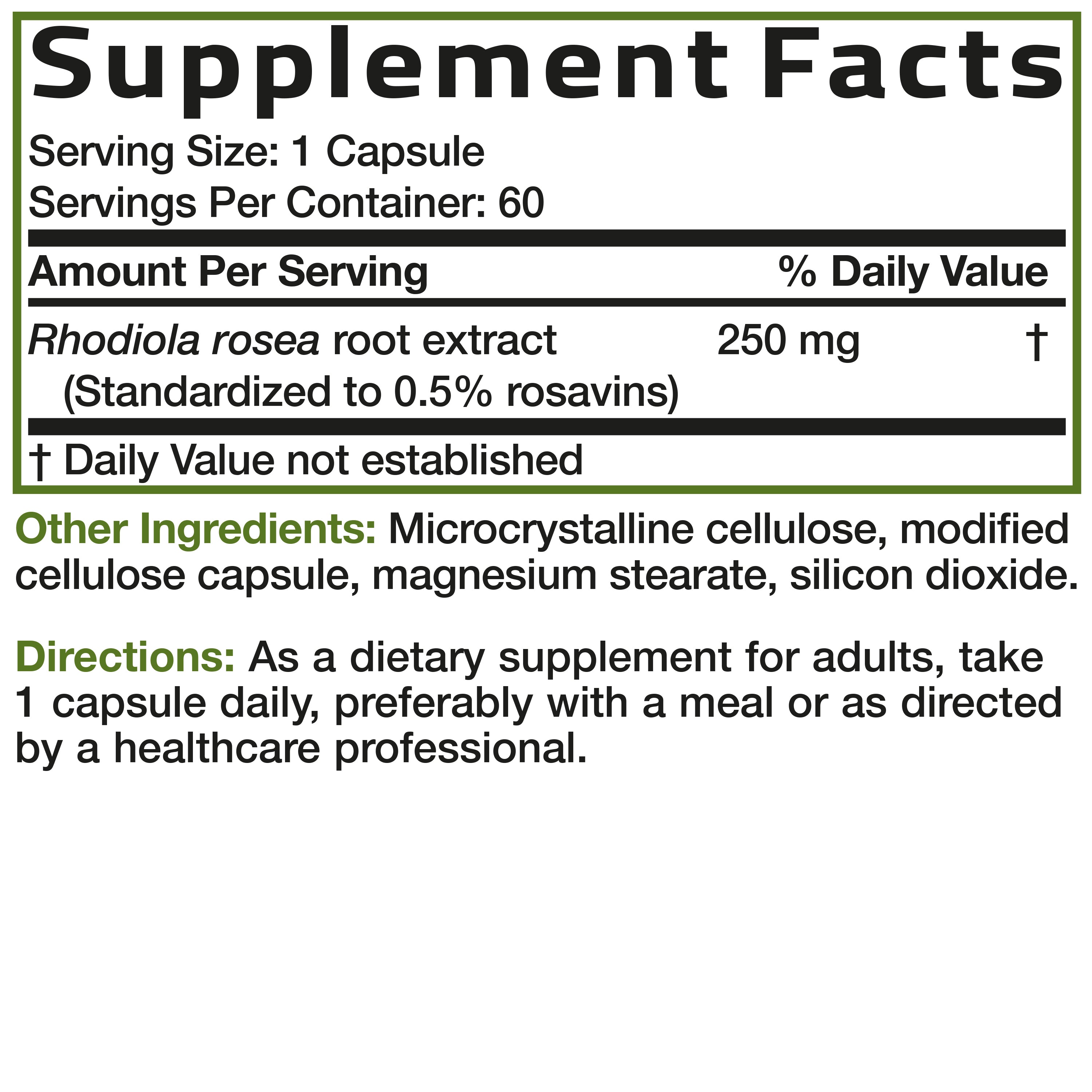 Rhodiola Rosea Root - 1,000 mg