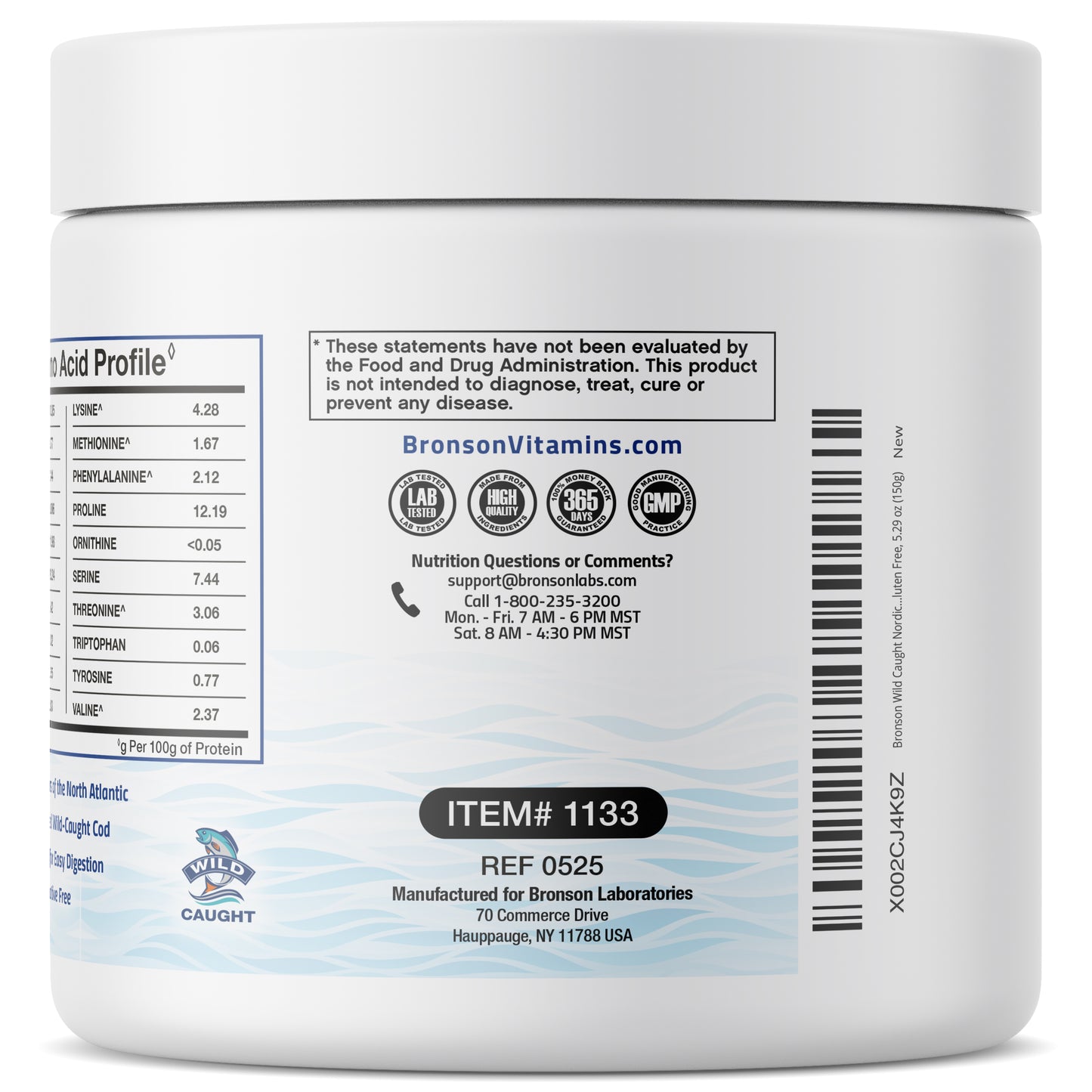 Marine Collagen Peptides Nordic Norwegian Wild Caught Cod Powder - Unflavored - 150g (5.29 oz)