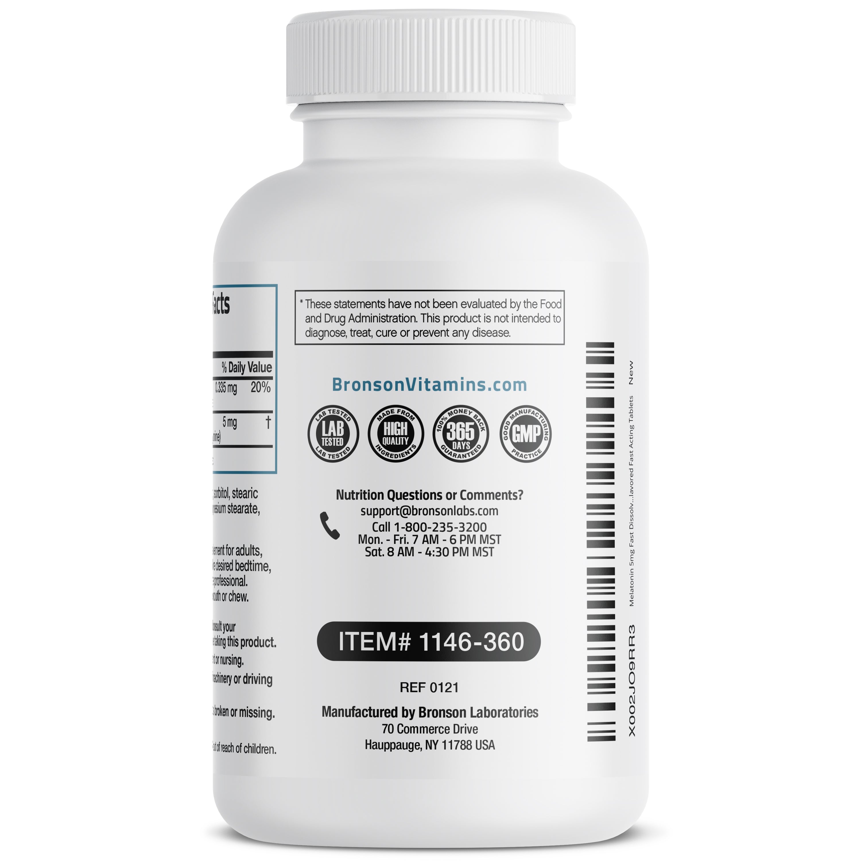 Melatonin Fast Dissolve - 5 mg - 360 Vegetarian Lozenges
