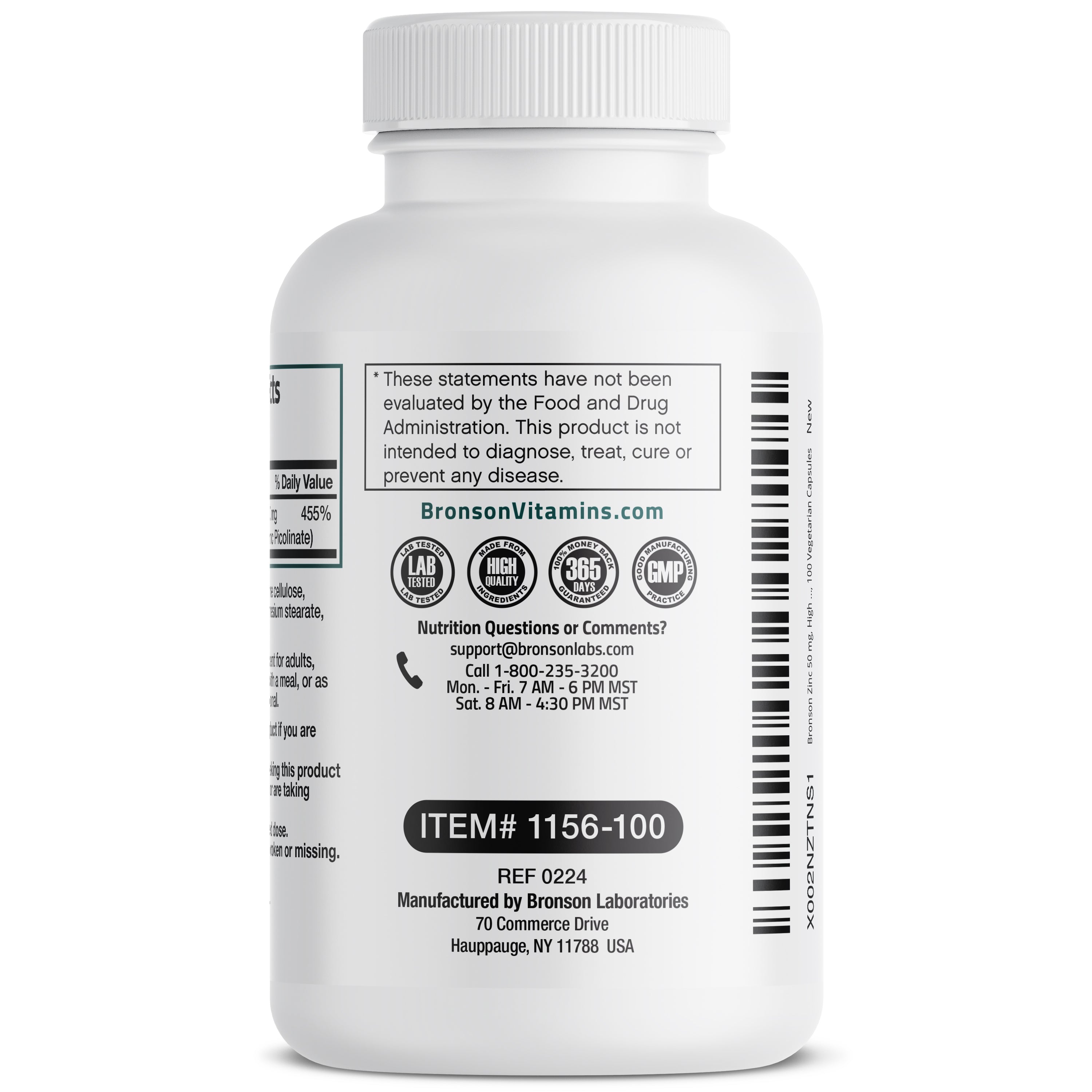 Zinc - 50 mg - 100 Vegetarian Capsules