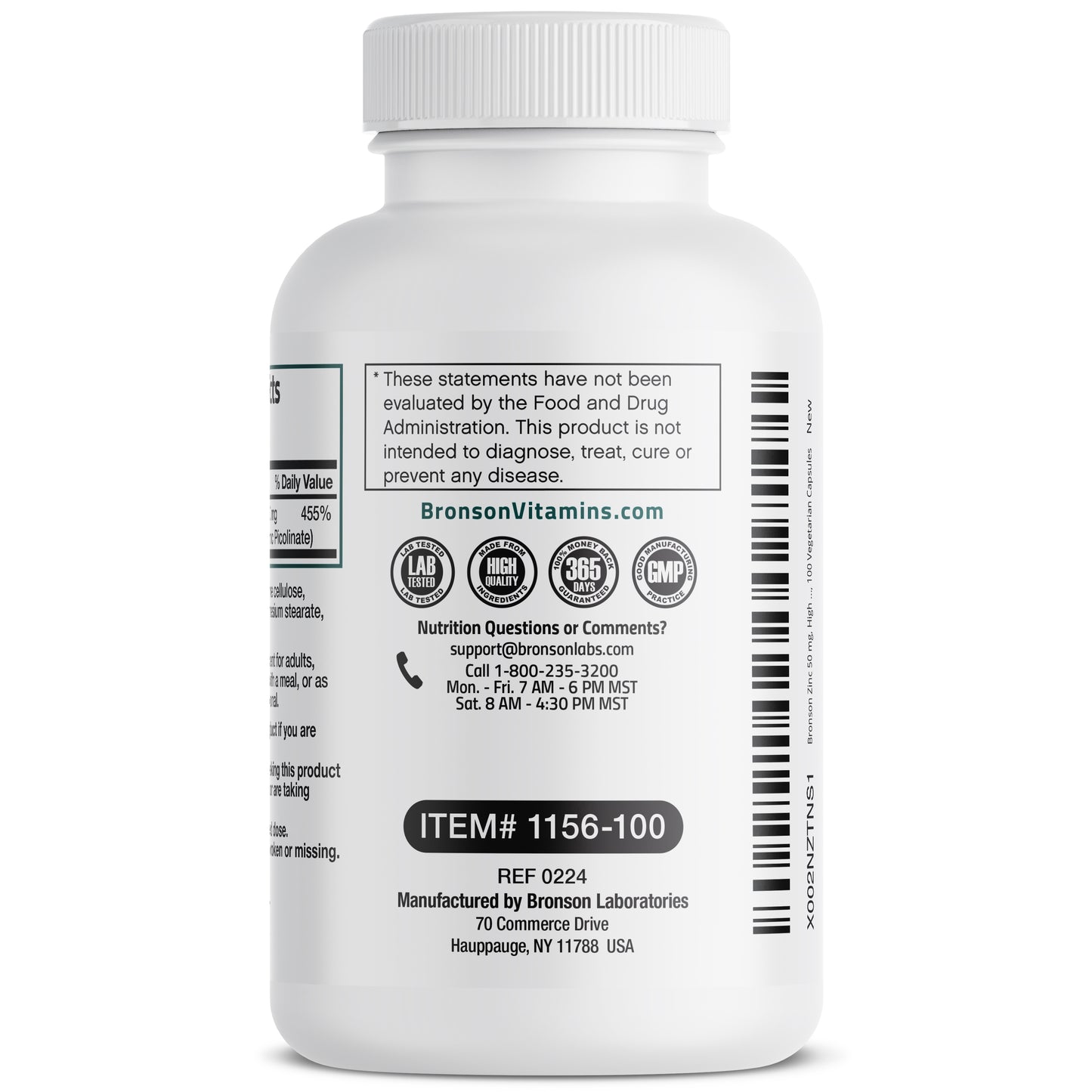 Zinc - 50 mg - 100 Vegetarian Capsules