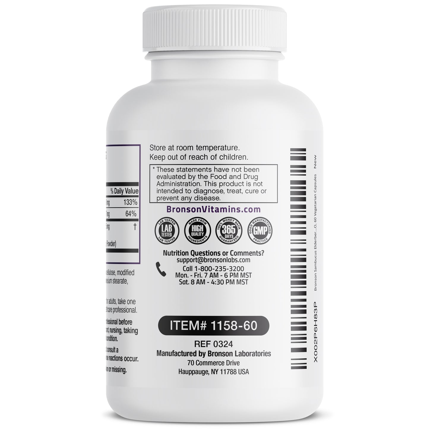 Sambucus Elderberry with Zinc & Vitamin C - 60 Vegetarian Capsules