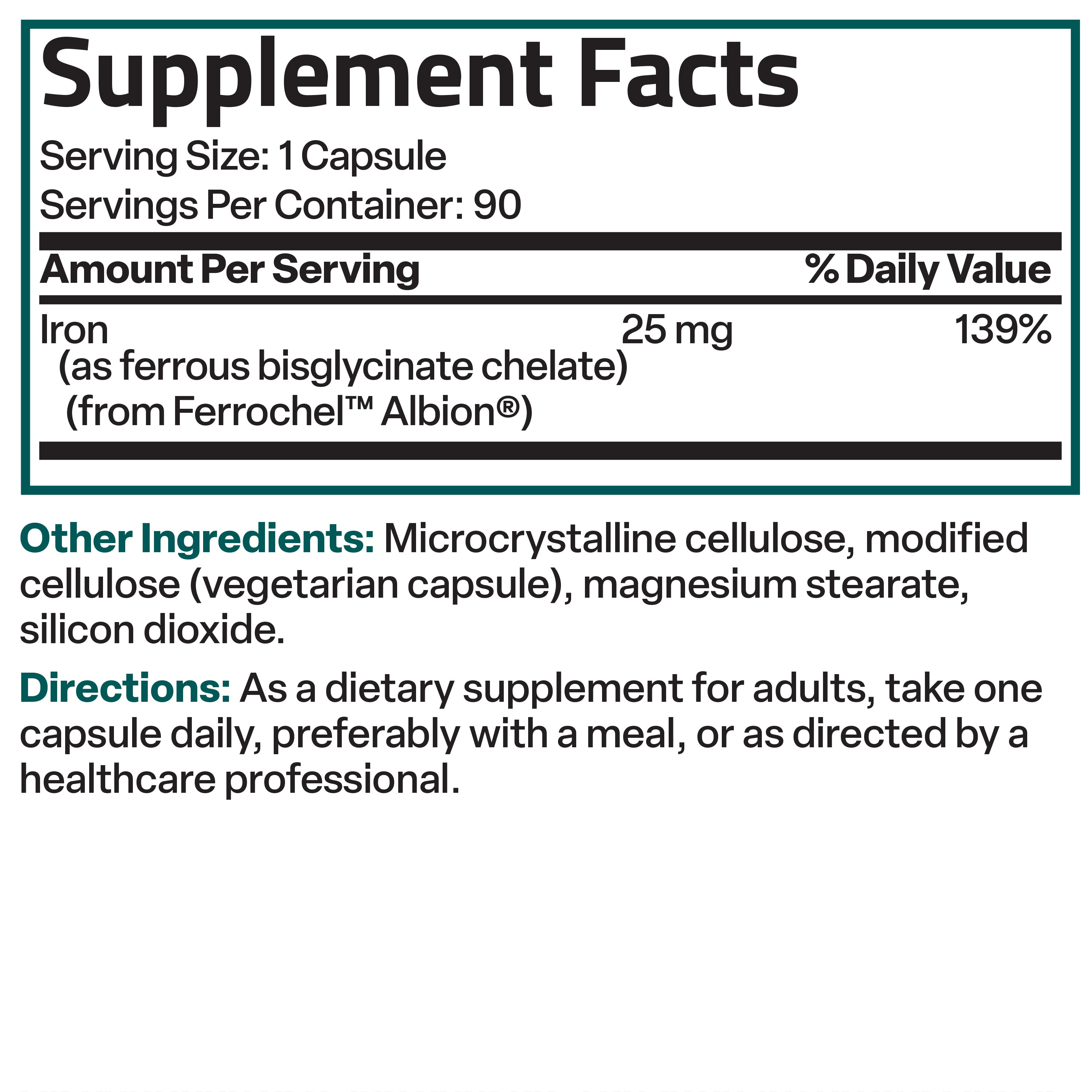 Iron Bisglycinate - 25 mg