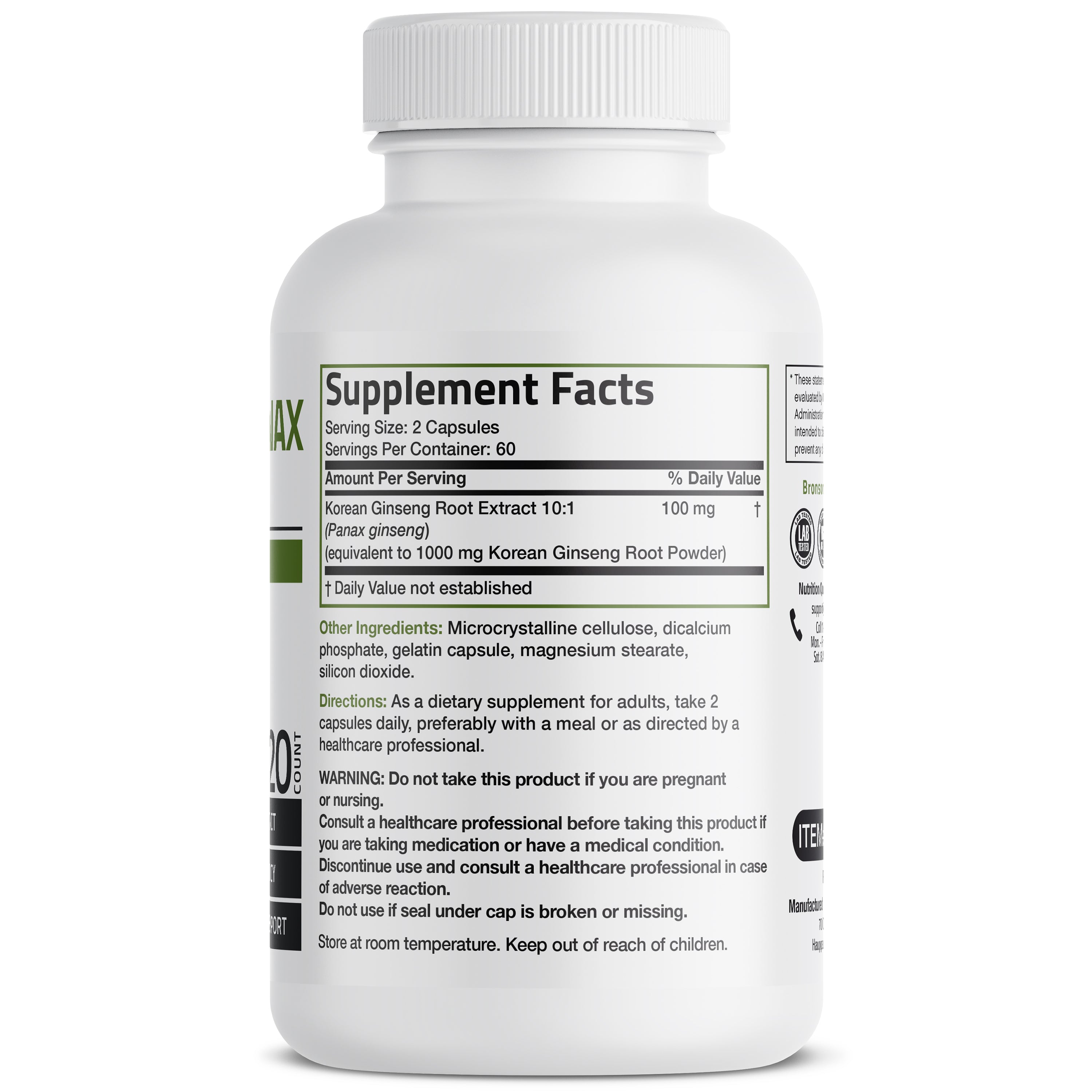 Korean Panax Ginseng - 1,000 mg