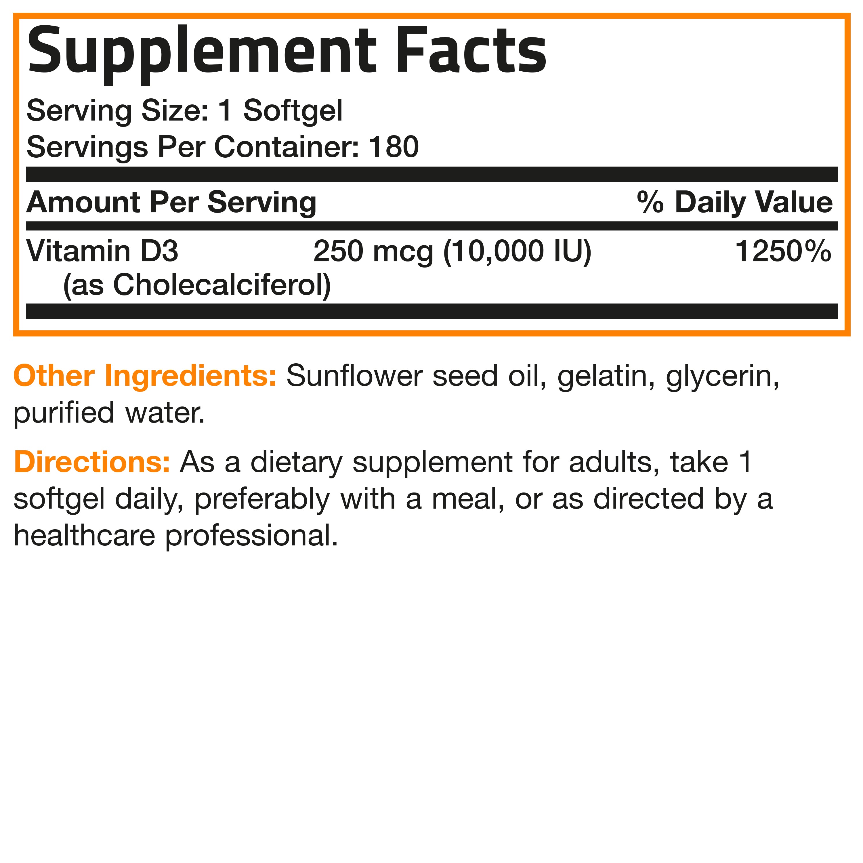 Vitamin D3 - 10,000 IU