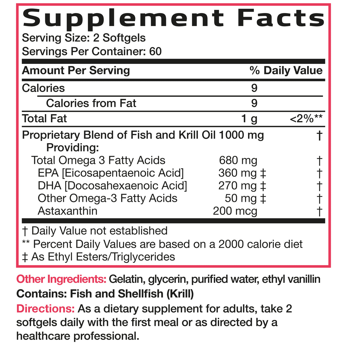 Omega-3 Fish + Krill Oil 1000 MG 120 Softgels