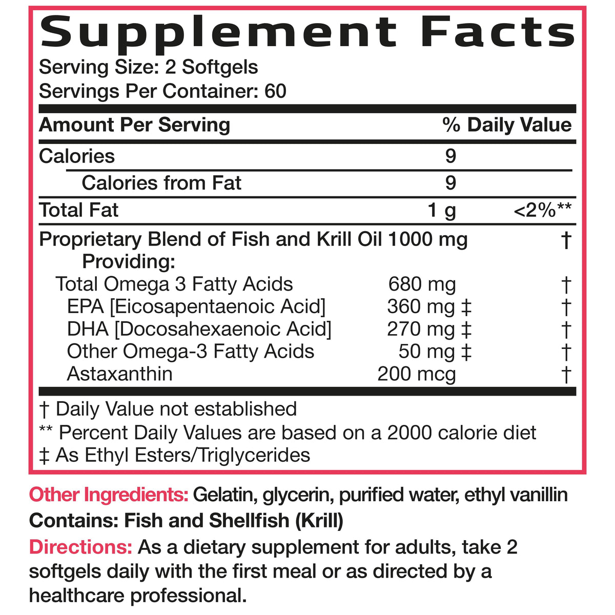 Omega-3 Fish + Krill Oil 1000 MG 120 Softgels