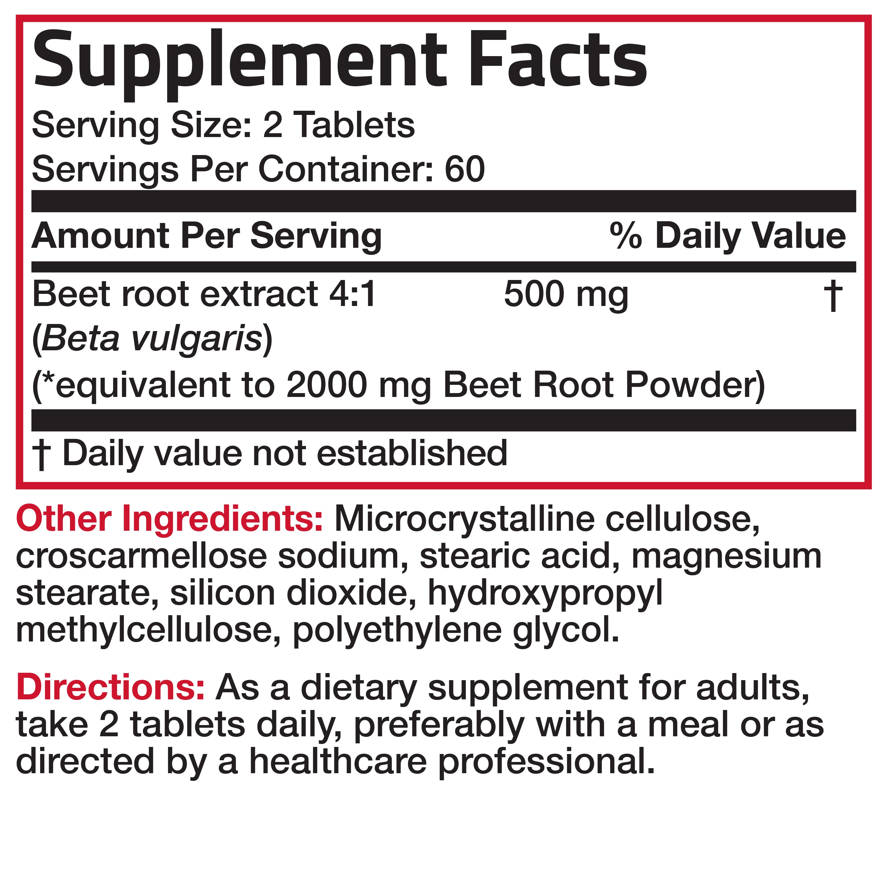 Beet Root Extra Strength - 2,000 mg