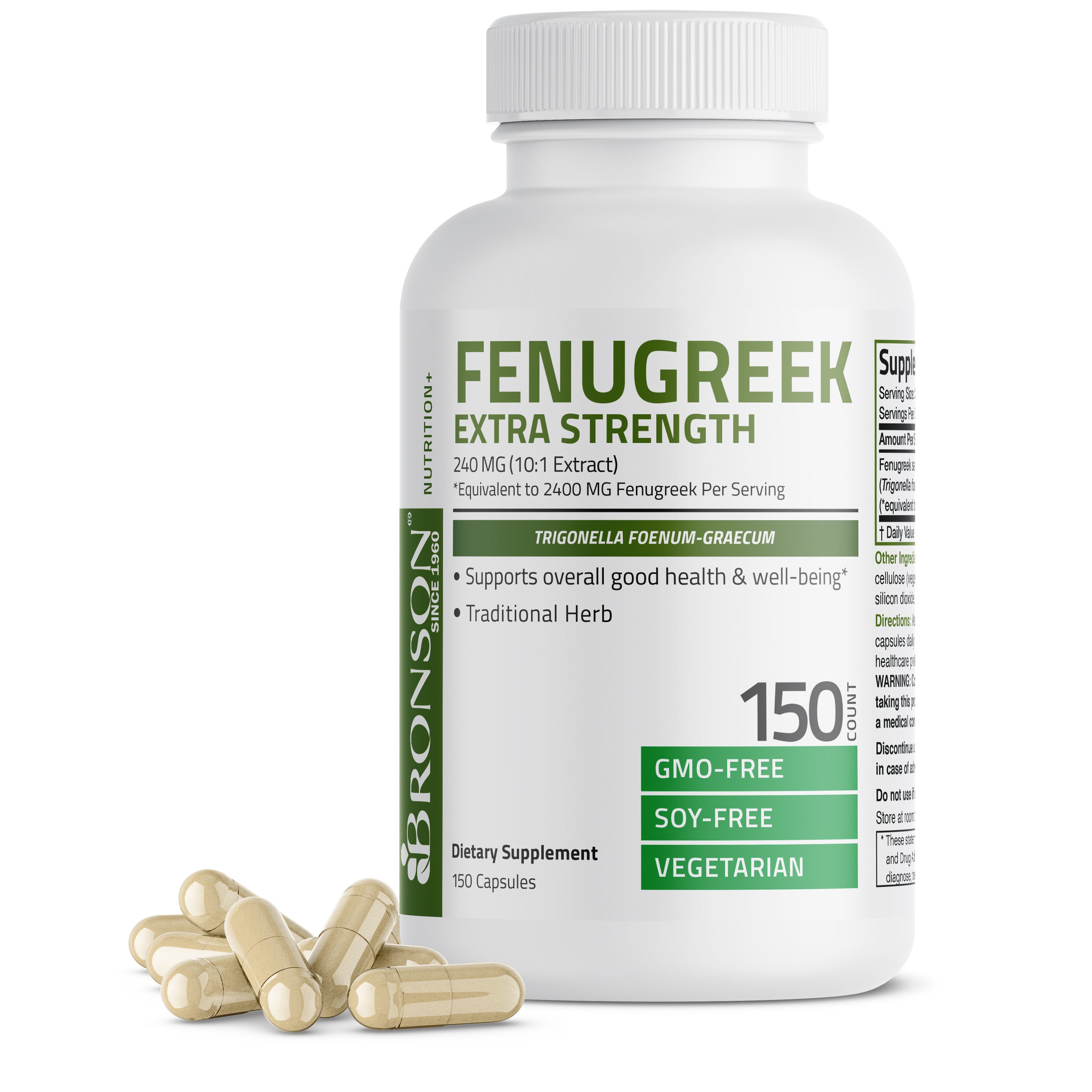 Fenugreek Extra Strength 2400 MG Trigonella FoenumGraecum bronsonlabs
