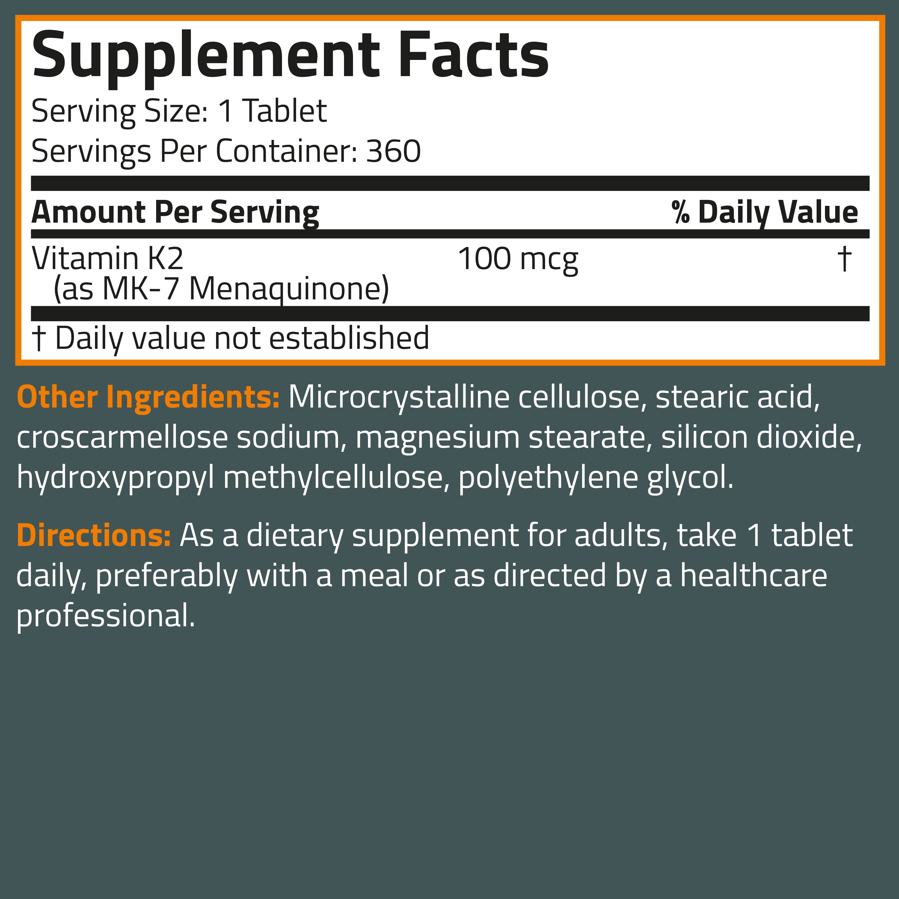 Vitamin K2 MK-7 100 MCG
