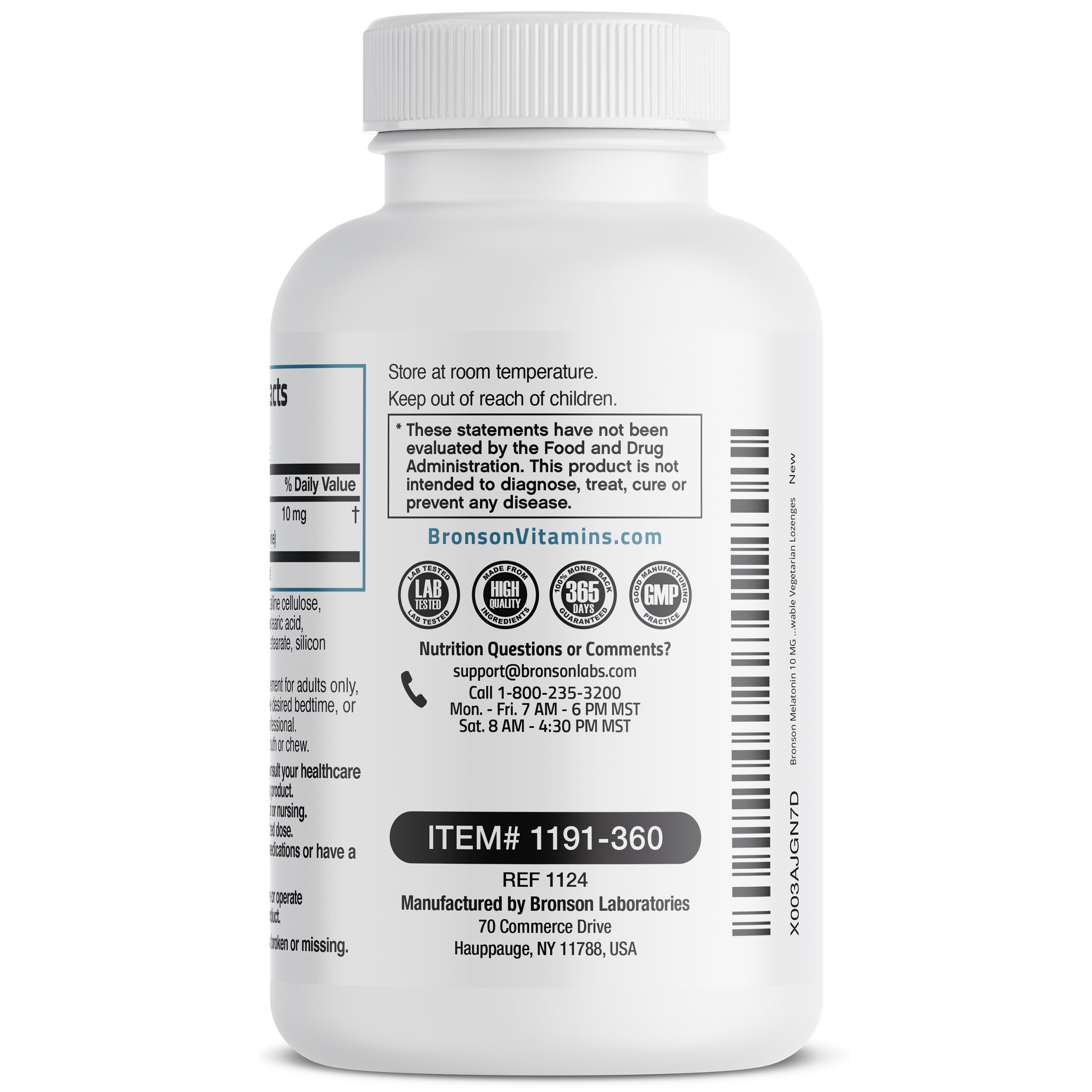 Melatonin Fast Dissolve - Peppermint - 10 mg - 360 Vegetarian Lozenges