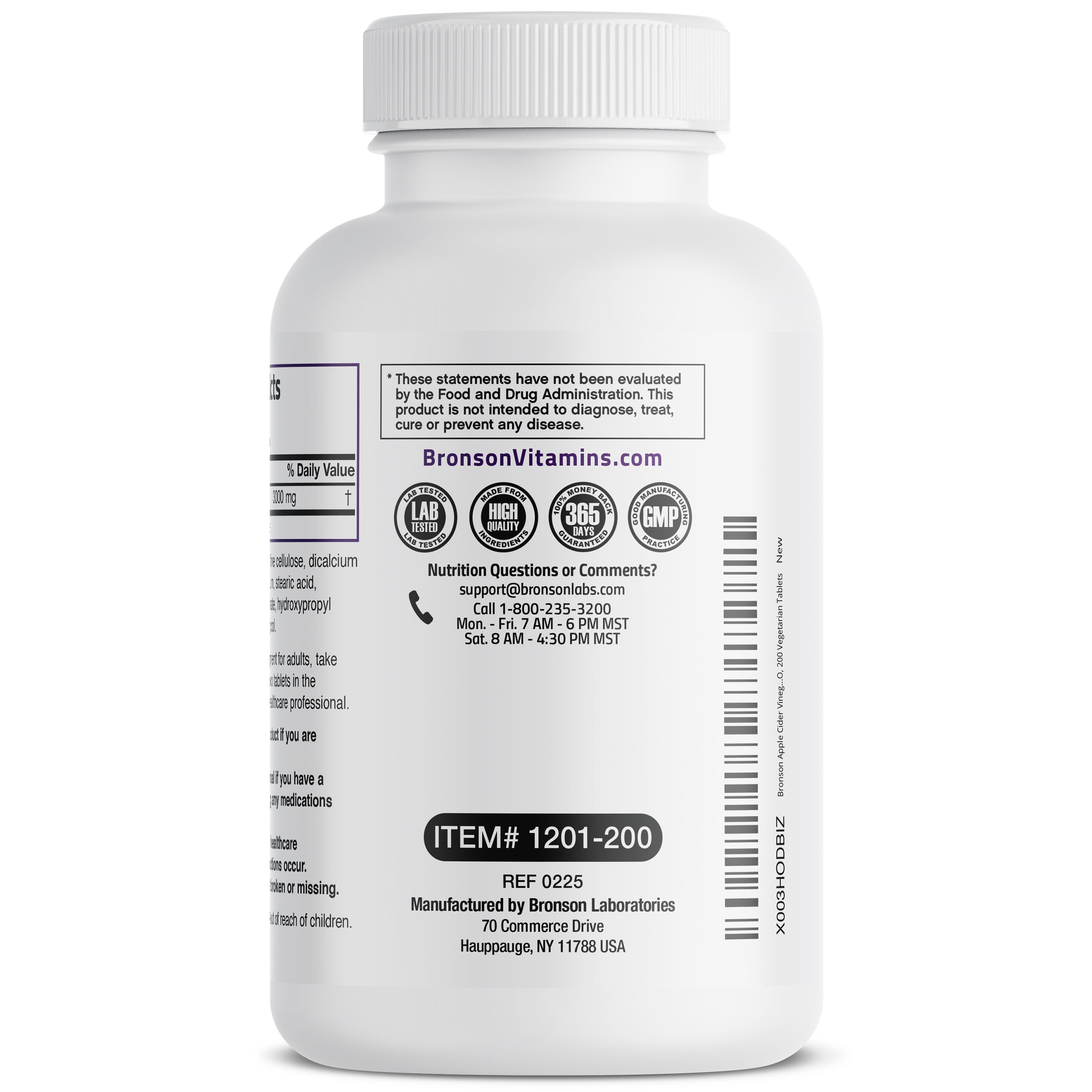 Apple Cider Vinegar 3000 MG, 200 Vegetarian Tablets