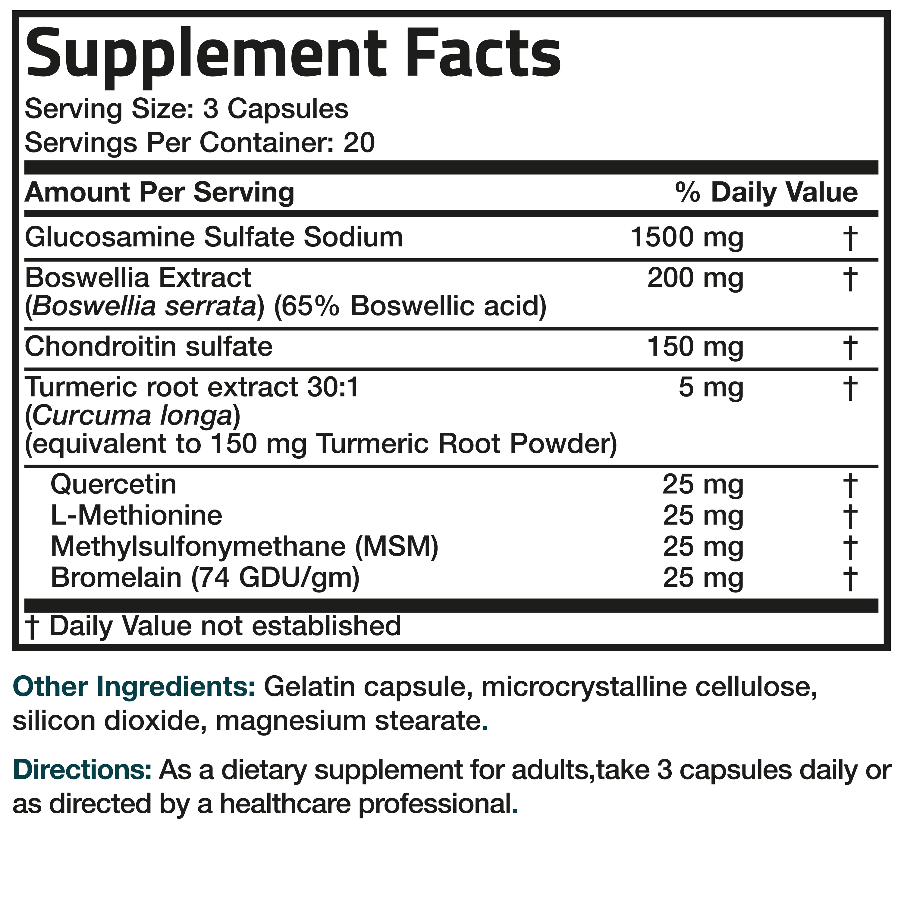 Glucosamine Chondroitin Turmeric & MSM