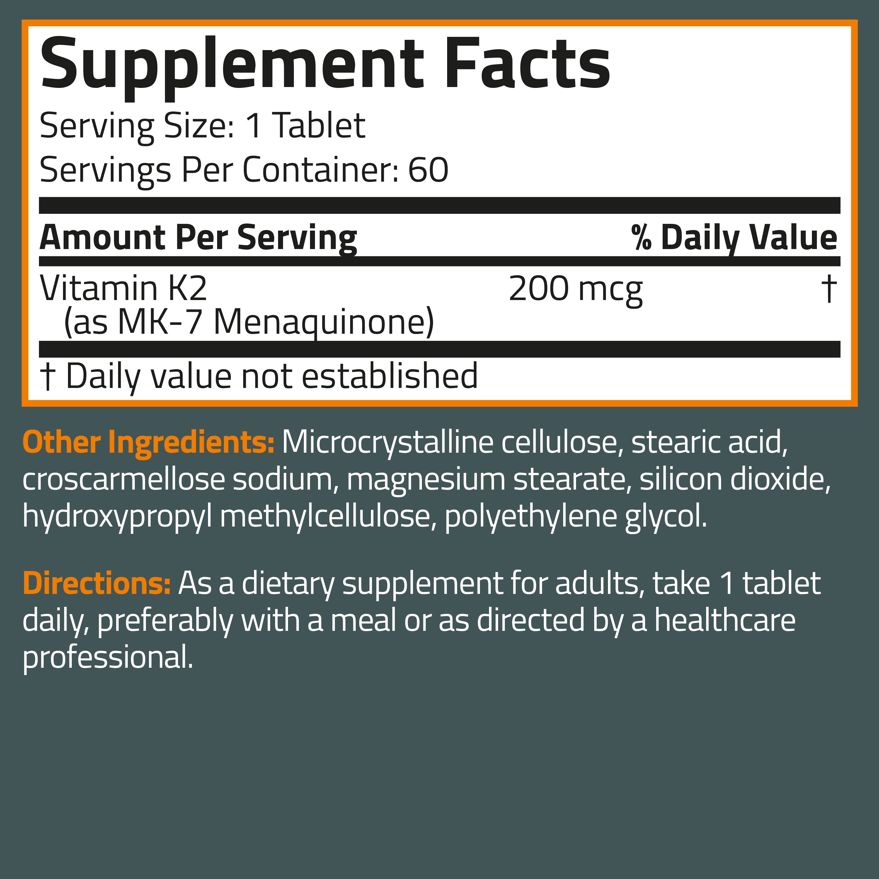 Vitamin K2 Extra Strength MK-7 200 MCG