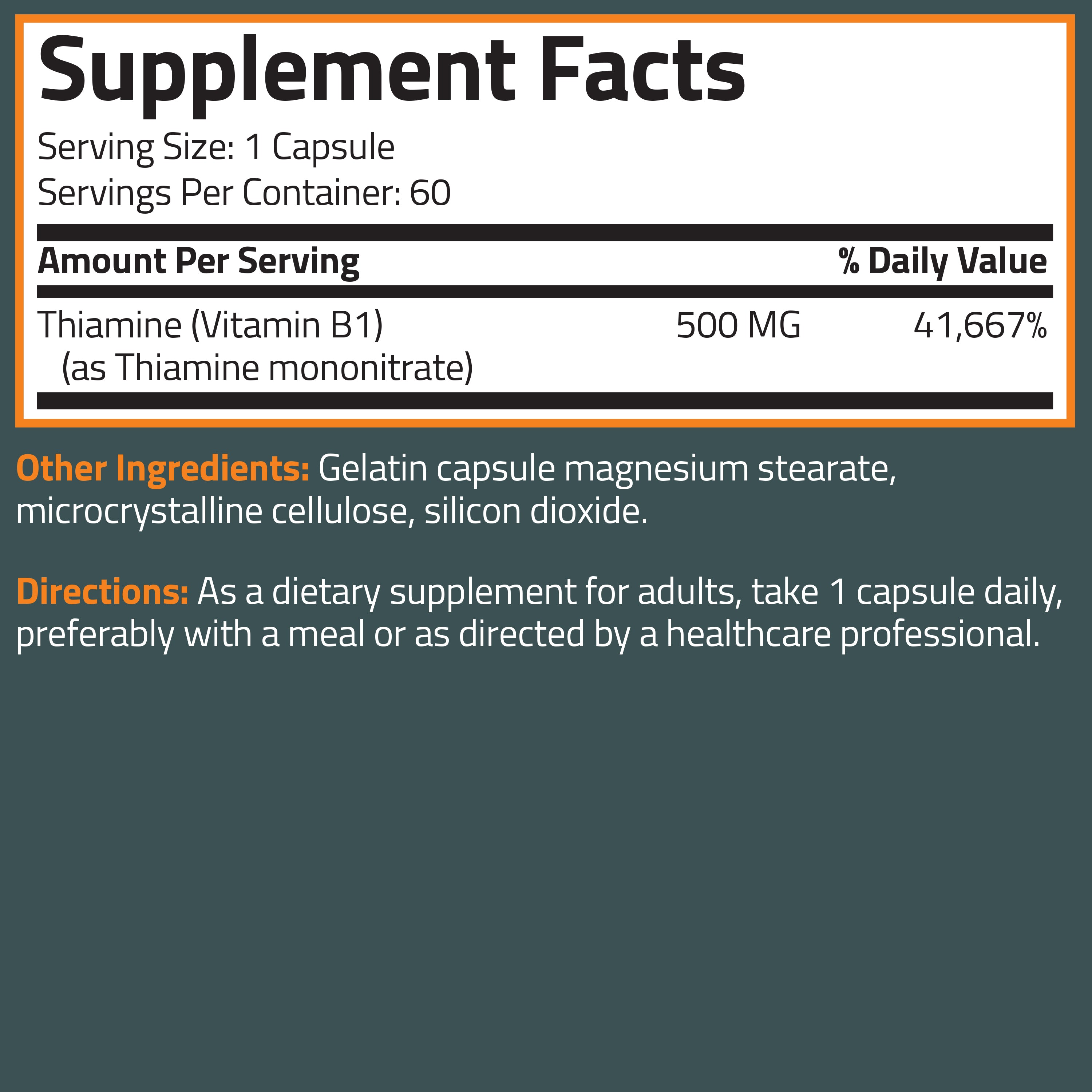 Vitamin B1 Extra Strength 500 MG