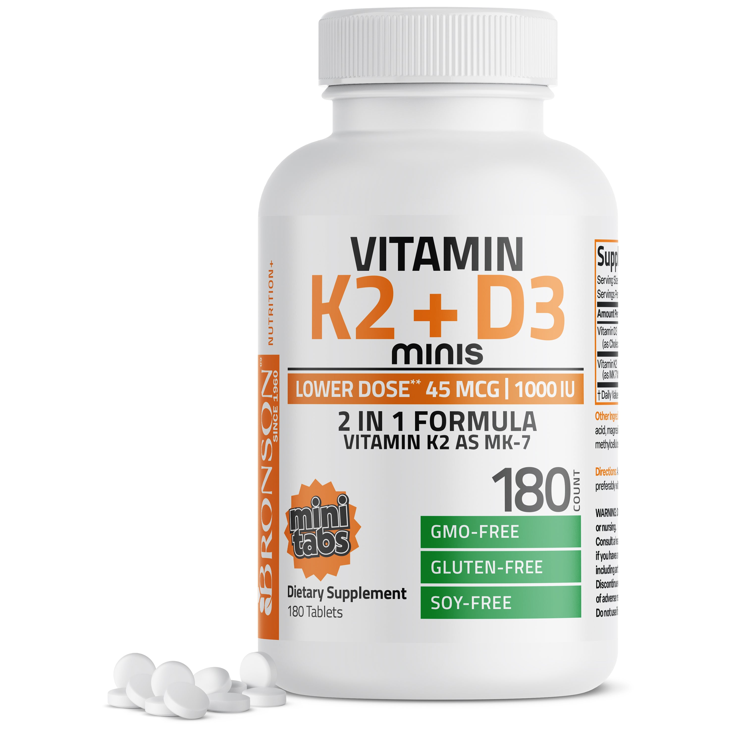 Vitamin K2 (MK7) 45mcg with Vitamin D3 1000 IU
