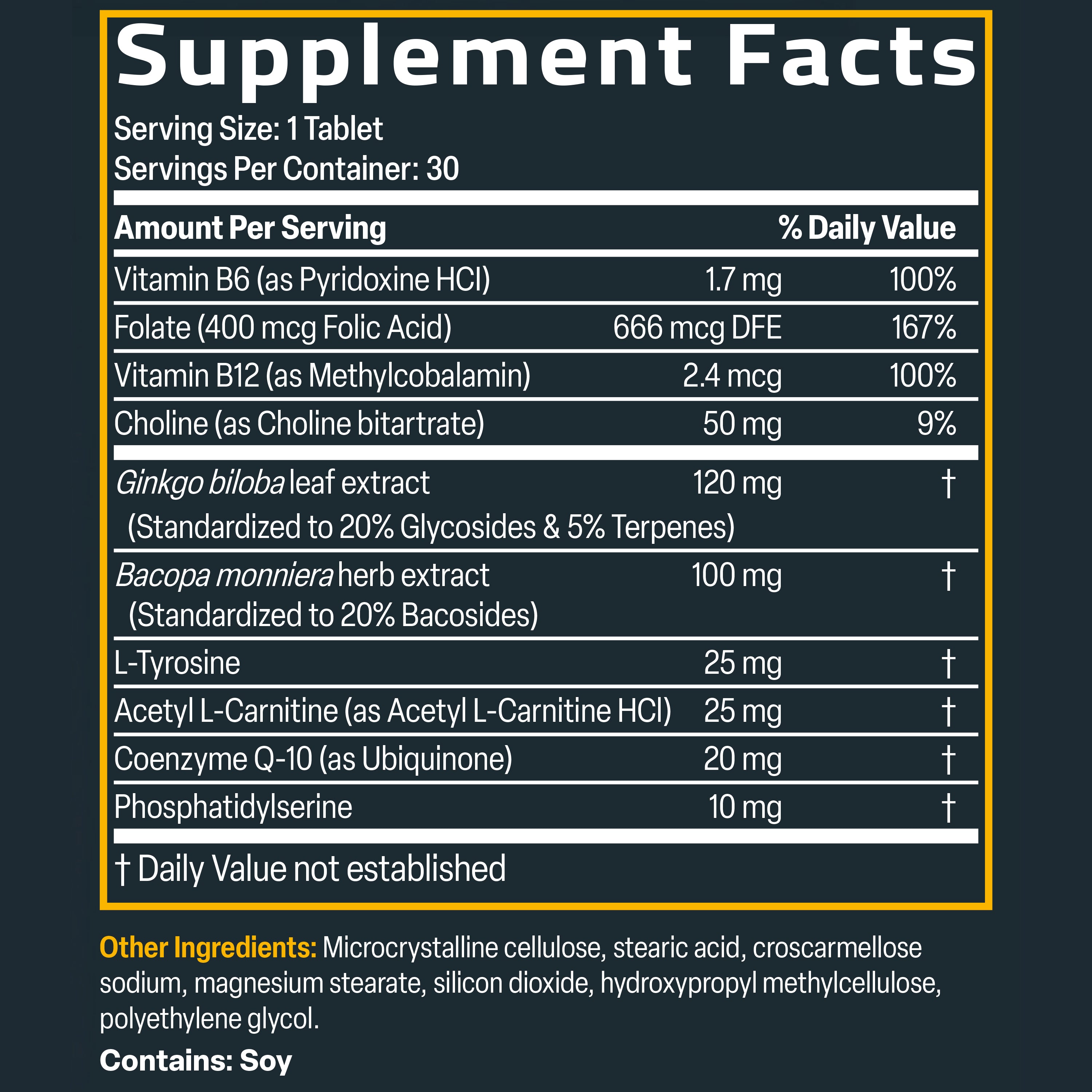 Bronson Ginkgo, Bacopa & Acetyl L-Carnitine