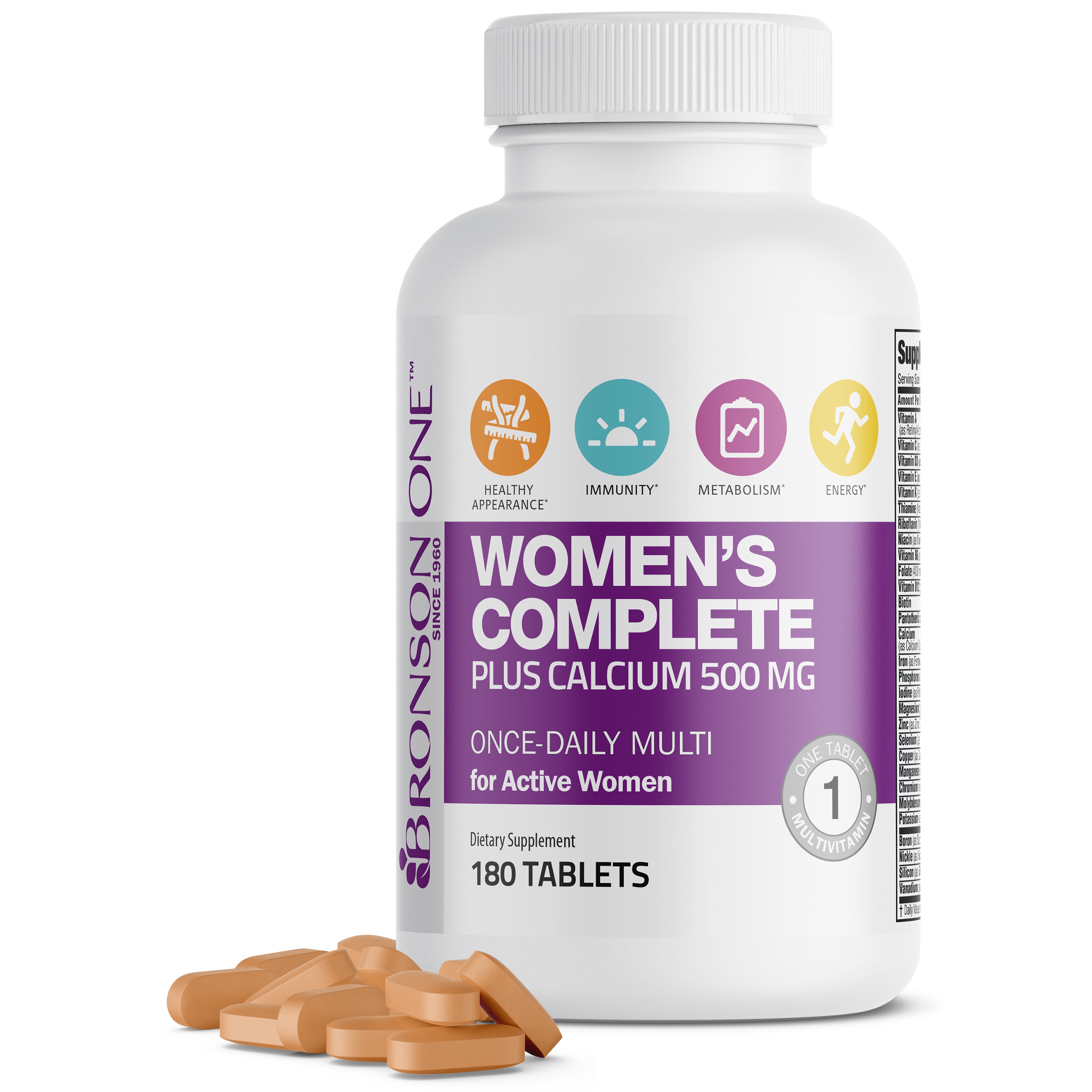 Bronson ONE™ Women's Complete MultiVitamin MultiMineral - 180 Tablets view 1 of 6