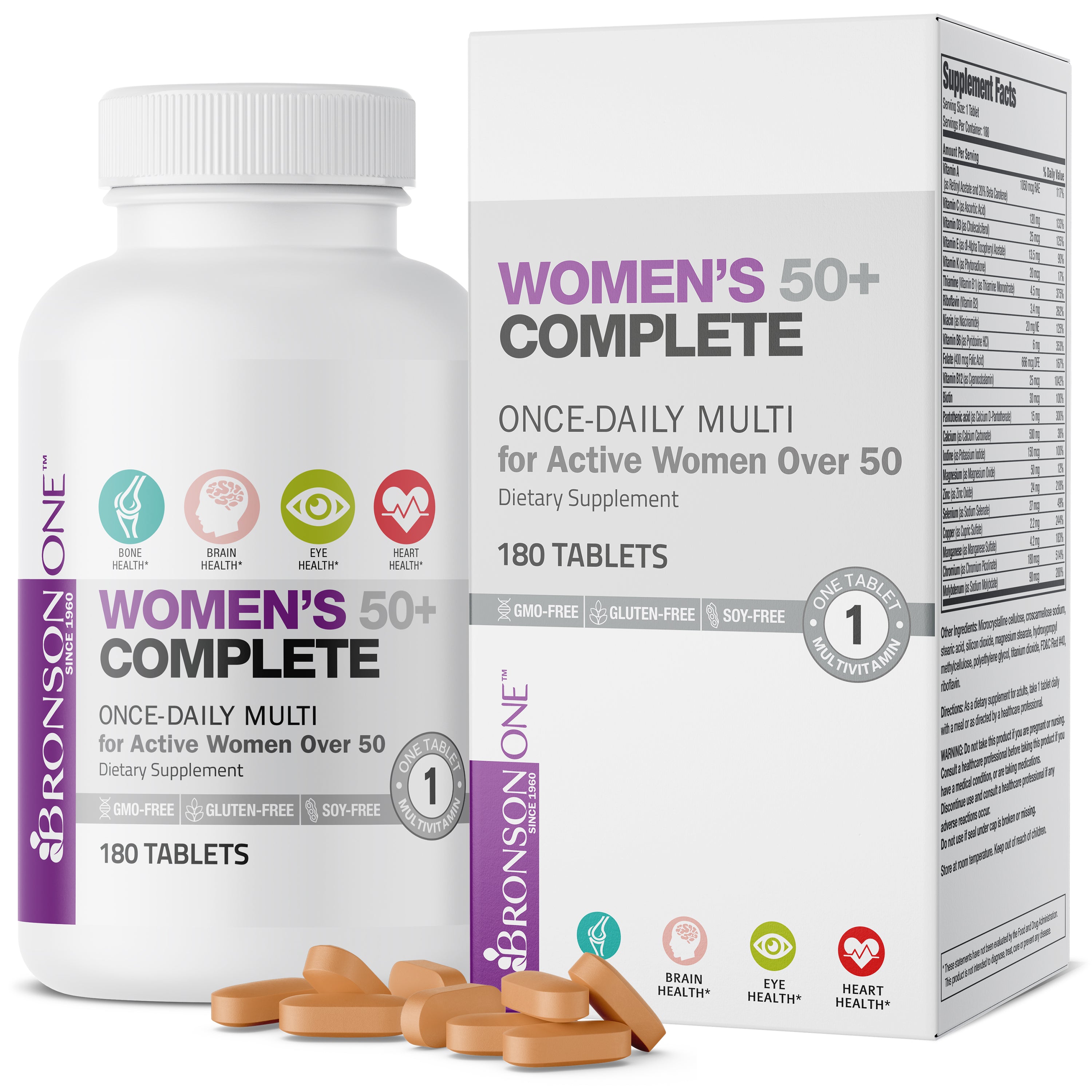 Bronson ONE™ Women’s 50+ Complete Once-Daily Multivitamin