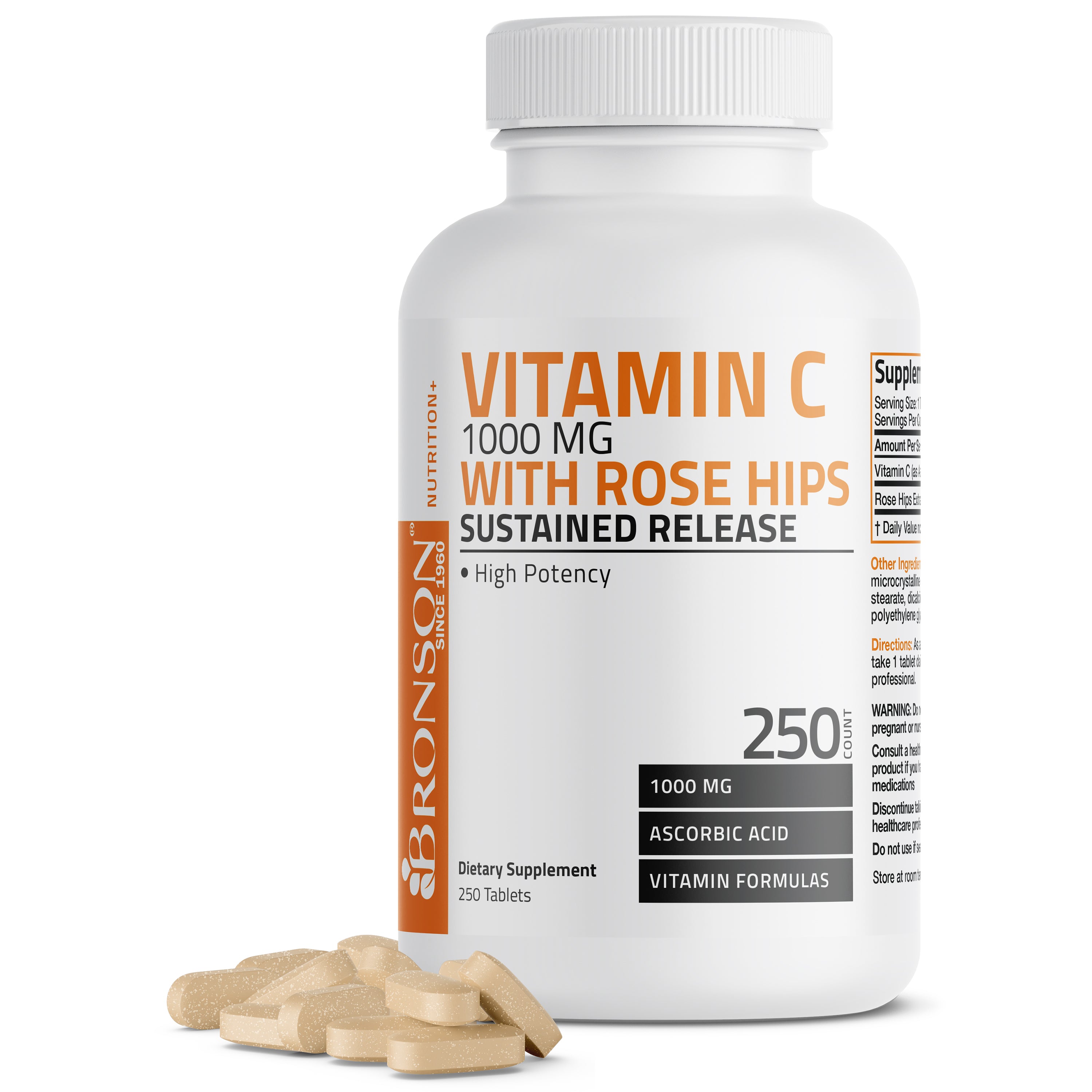 Vitamin C Ascorbic Acid Sustained Release with Rose Hips - 1,000 mg
