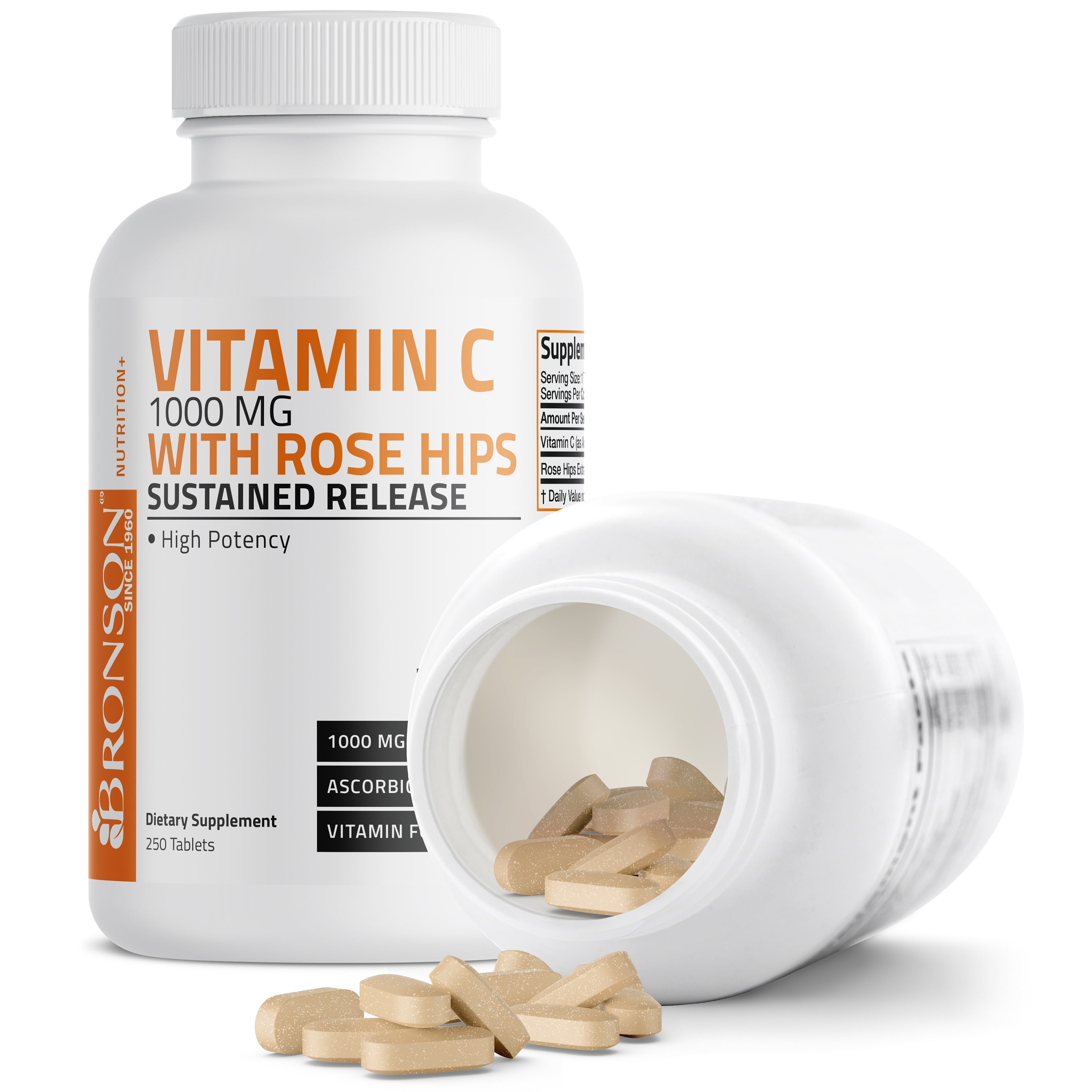Vitamin C Ascorbic Acid Sustained Release with Rose Hips - 1,000 mg