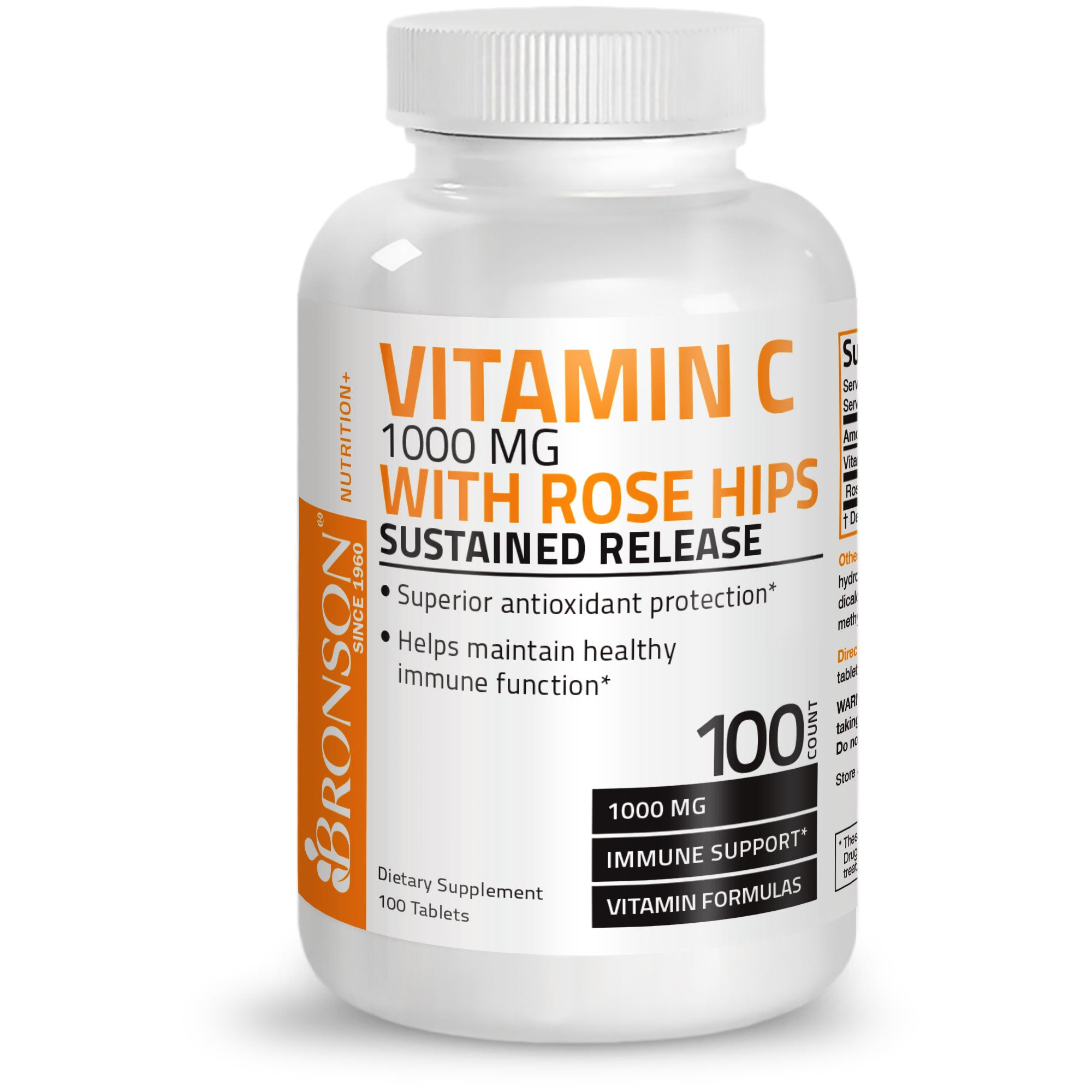 Vitamin C Ascorbic Acid Sustained Release with Rose Hips - 1,000 mg