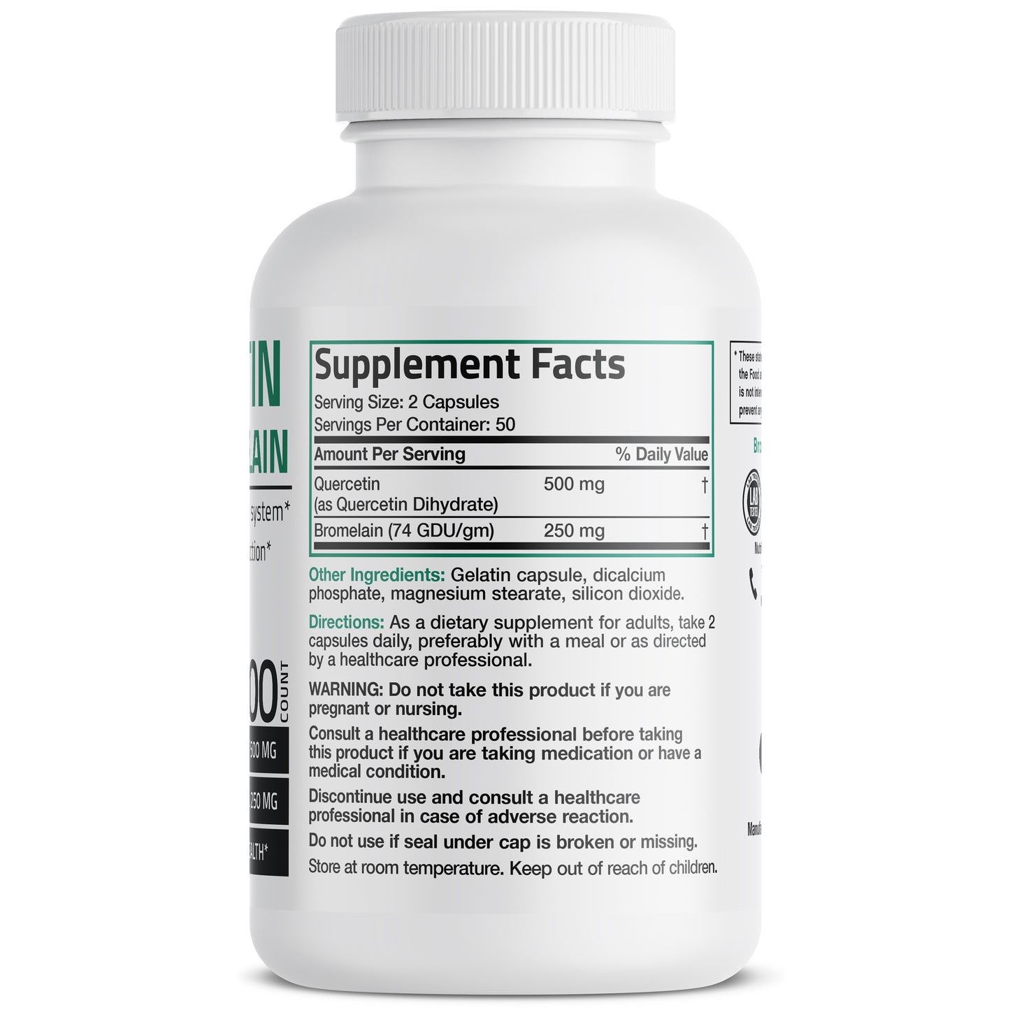 Quercetin & Bromelain - 100 Capsules