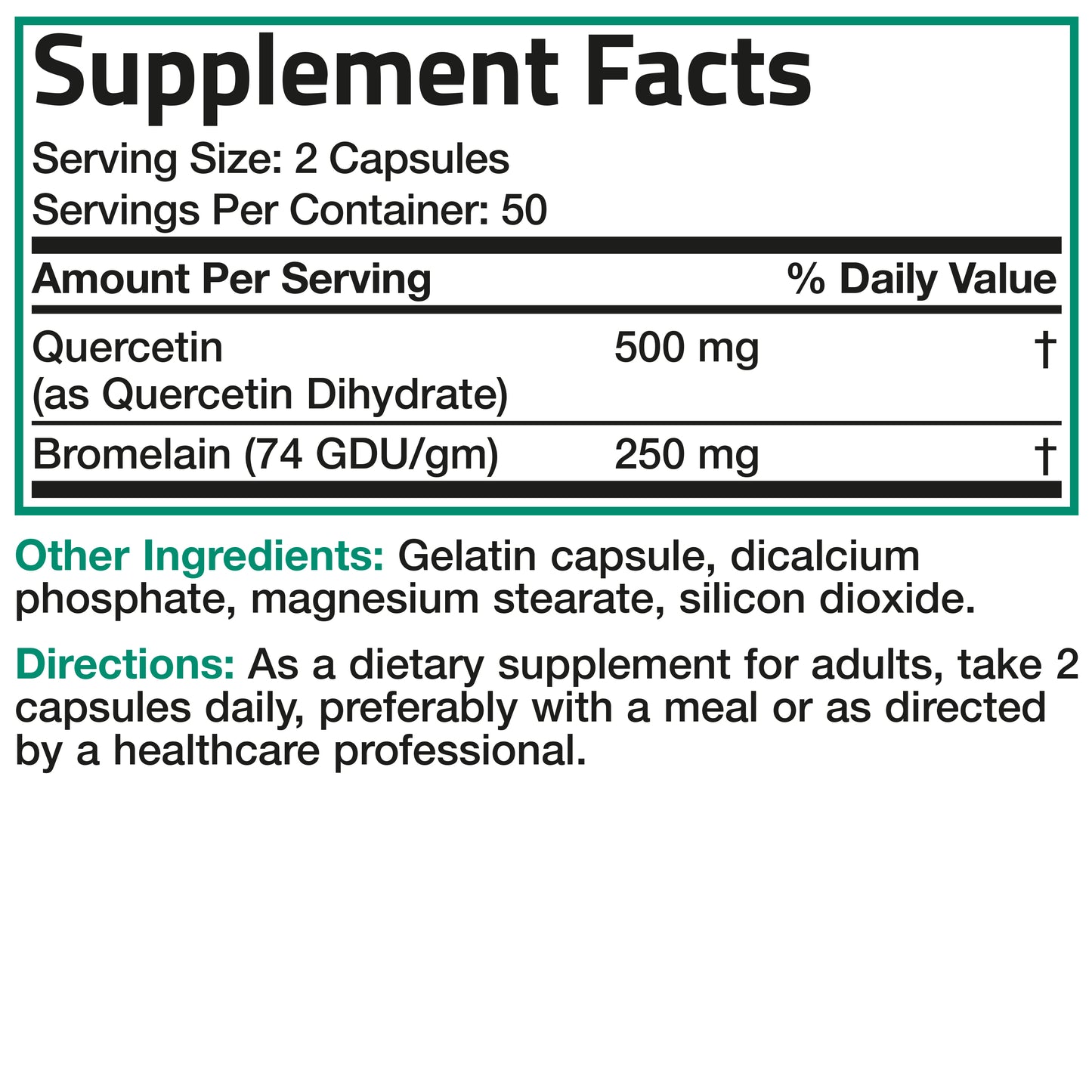 Quercetin & Bromelain - 100 Capsules