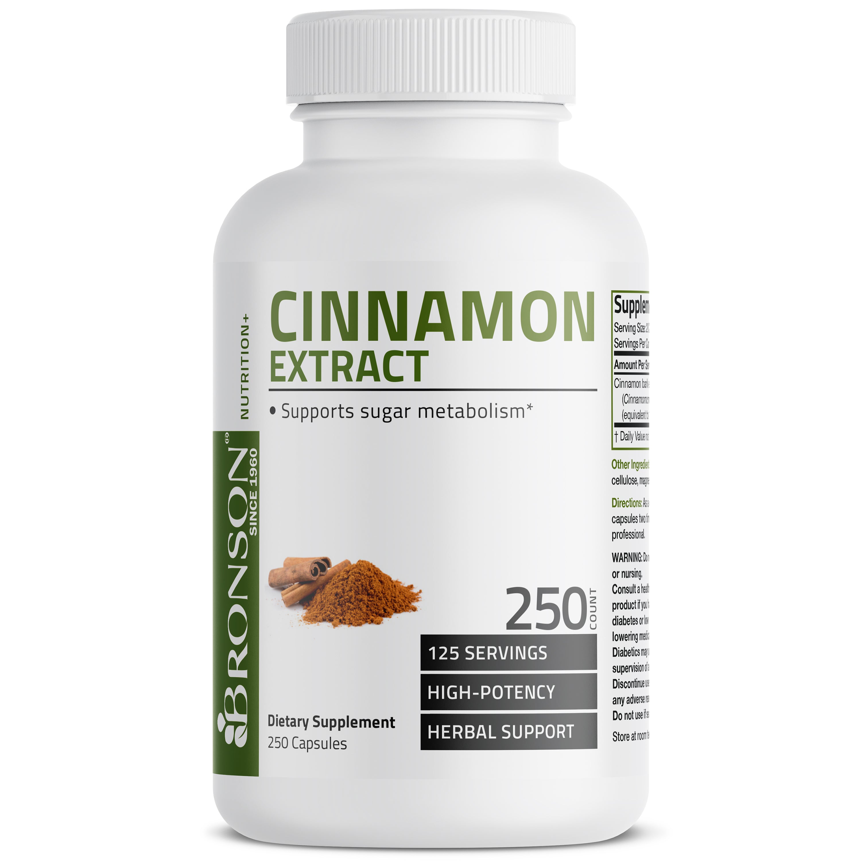 Cinnamon High-Potency - 1,000 mg - 250 Capsules