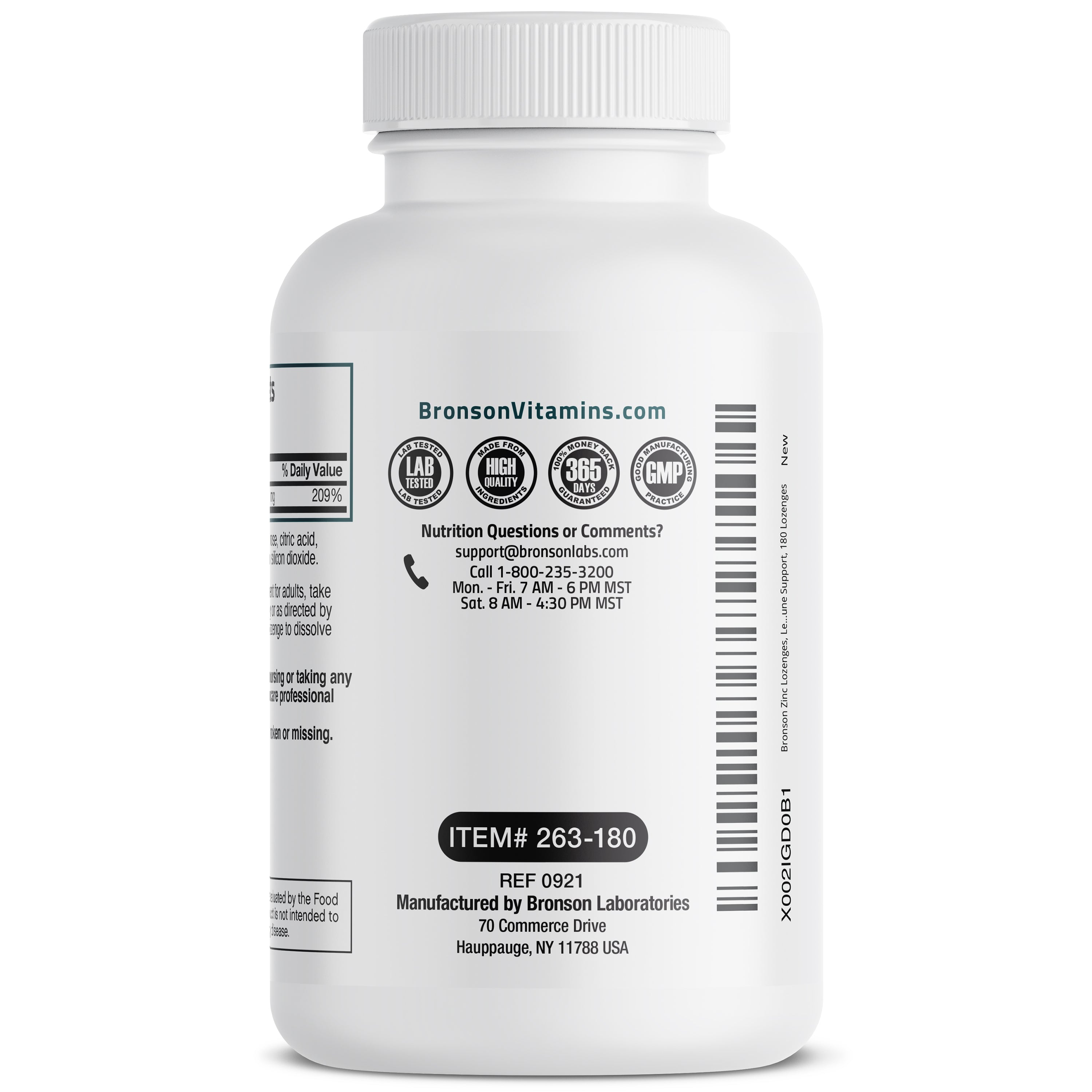 Zinc Lozenges - Lemon - 23 mg - 180 Lozenges