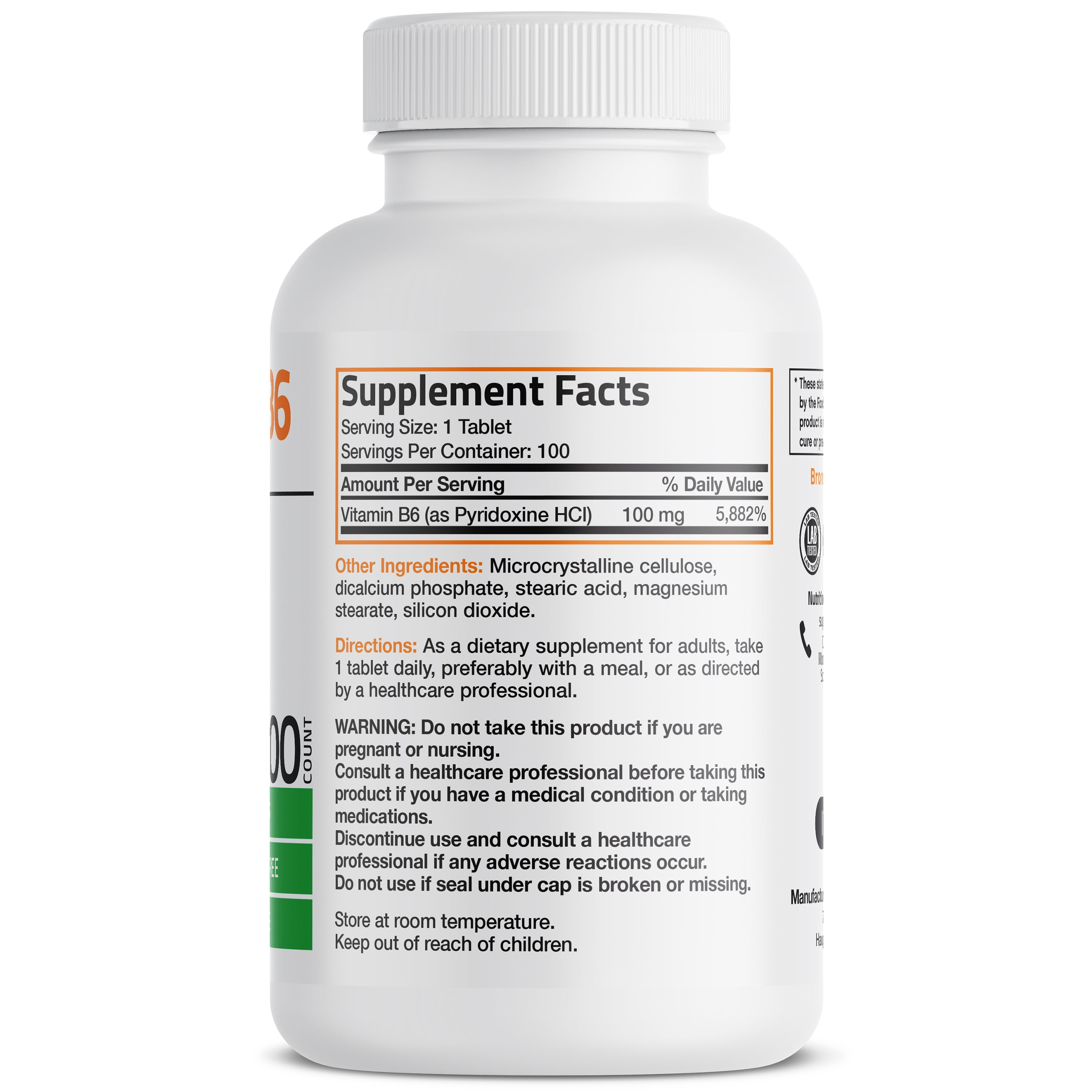 Vitamin B6 Pyridoxine - 100 mg