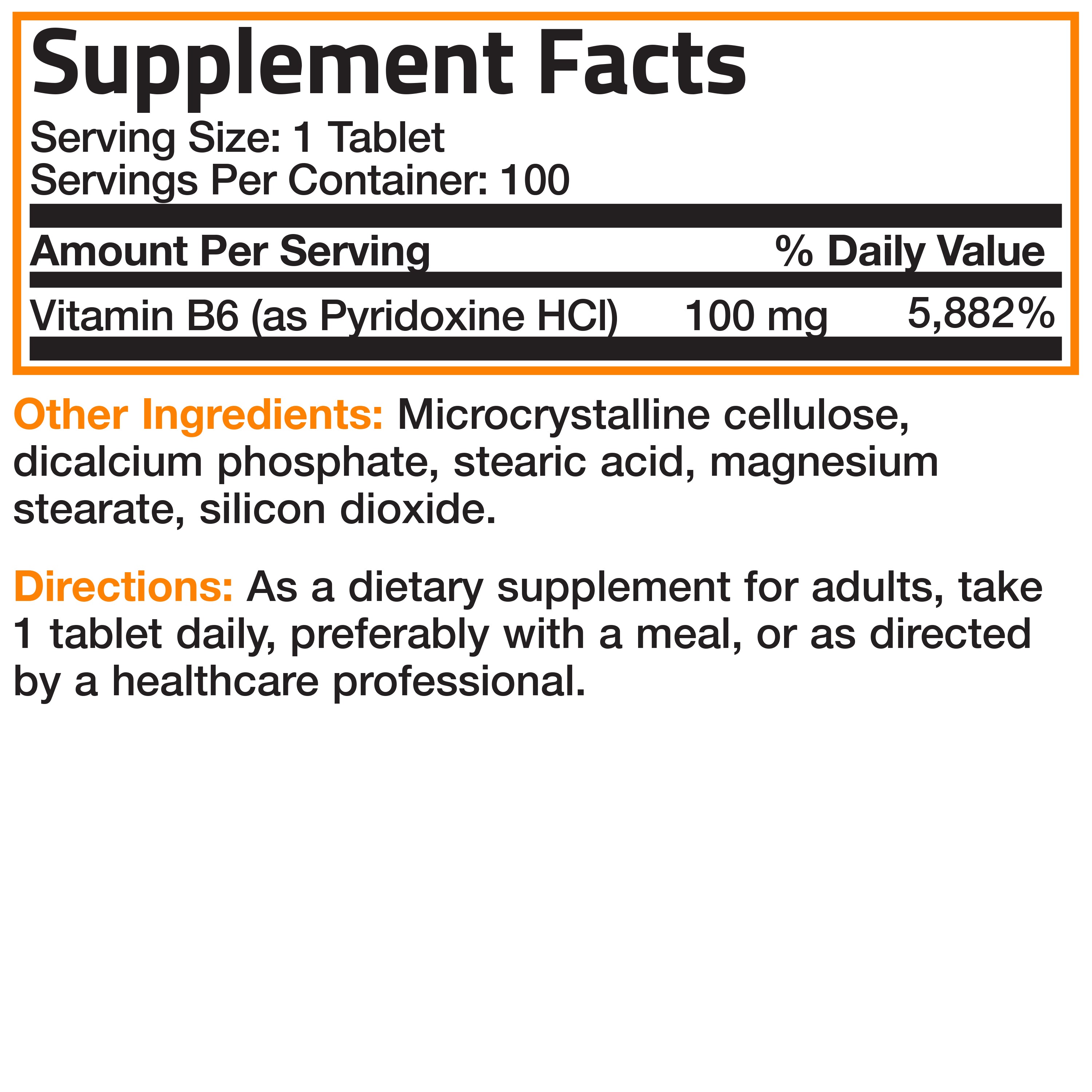 Vitamin B6 Pyridoxine - 100 mg view 12 of 6