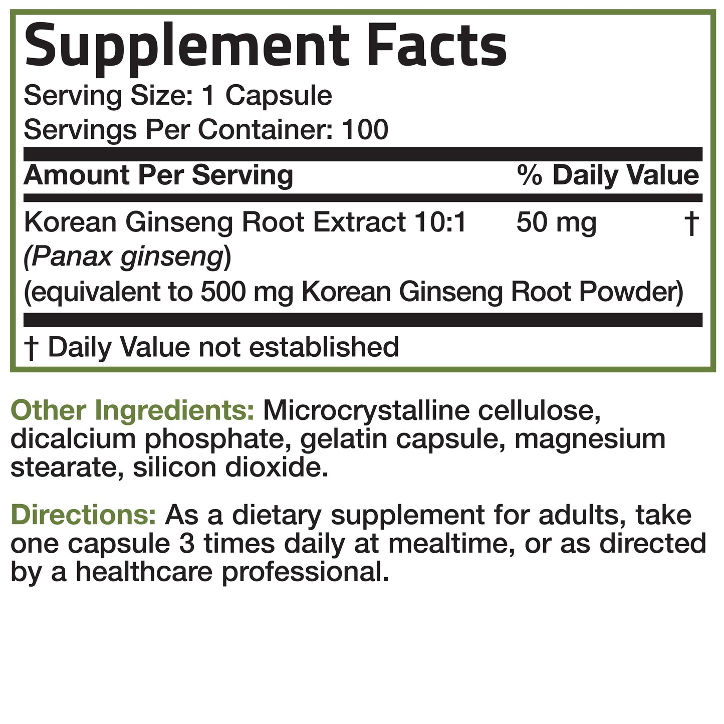 Korean Panax Ginseng.