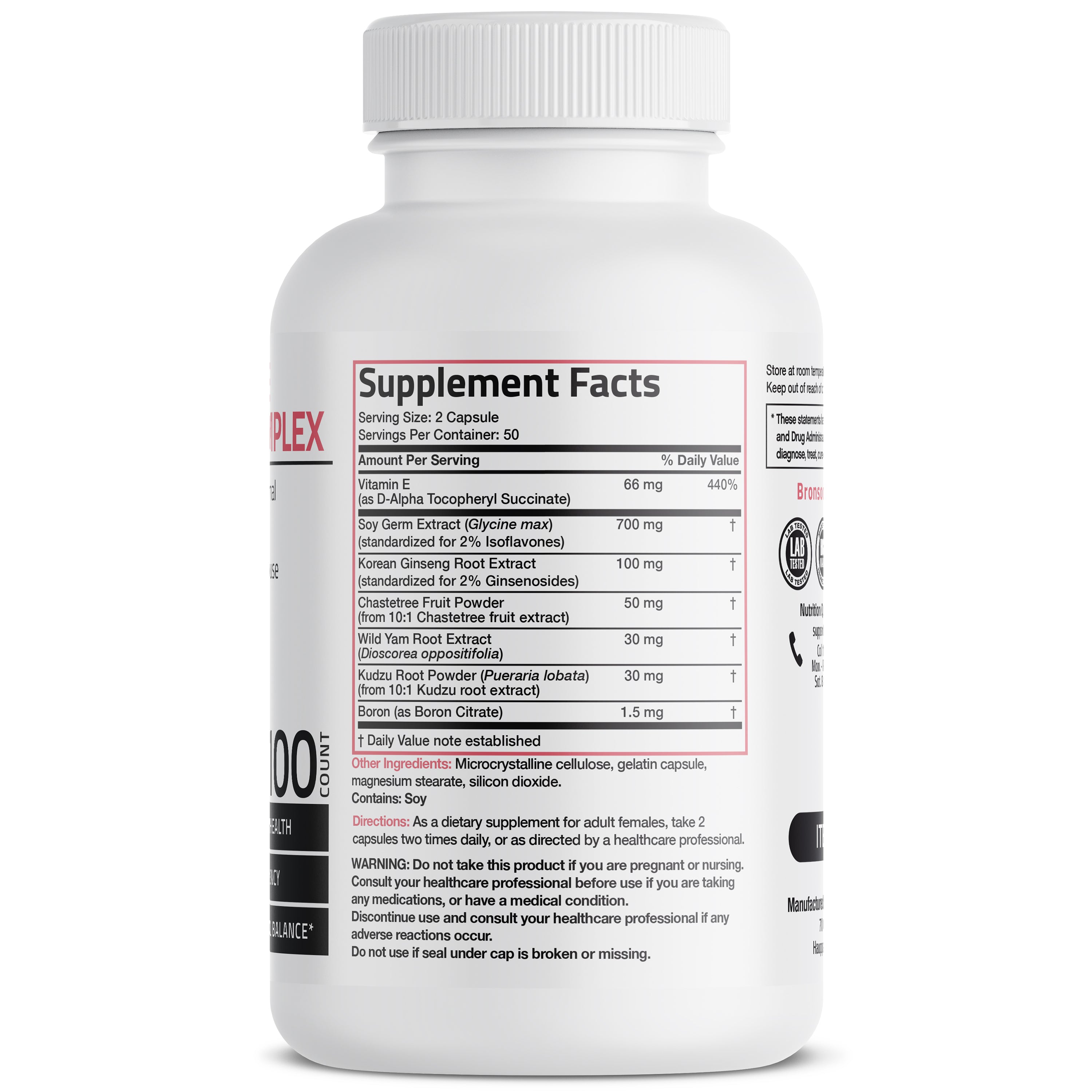 Menopause Support Phyto-Estrogen Complex - 100 Capsules