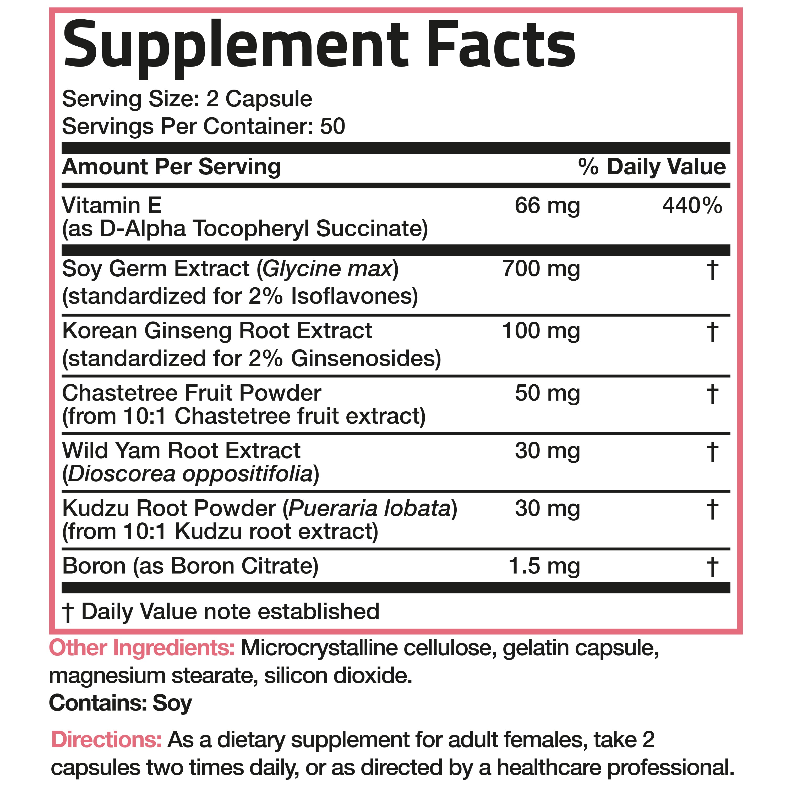Menopause Support Phyto-Estrogen Complex - 100 Capsules