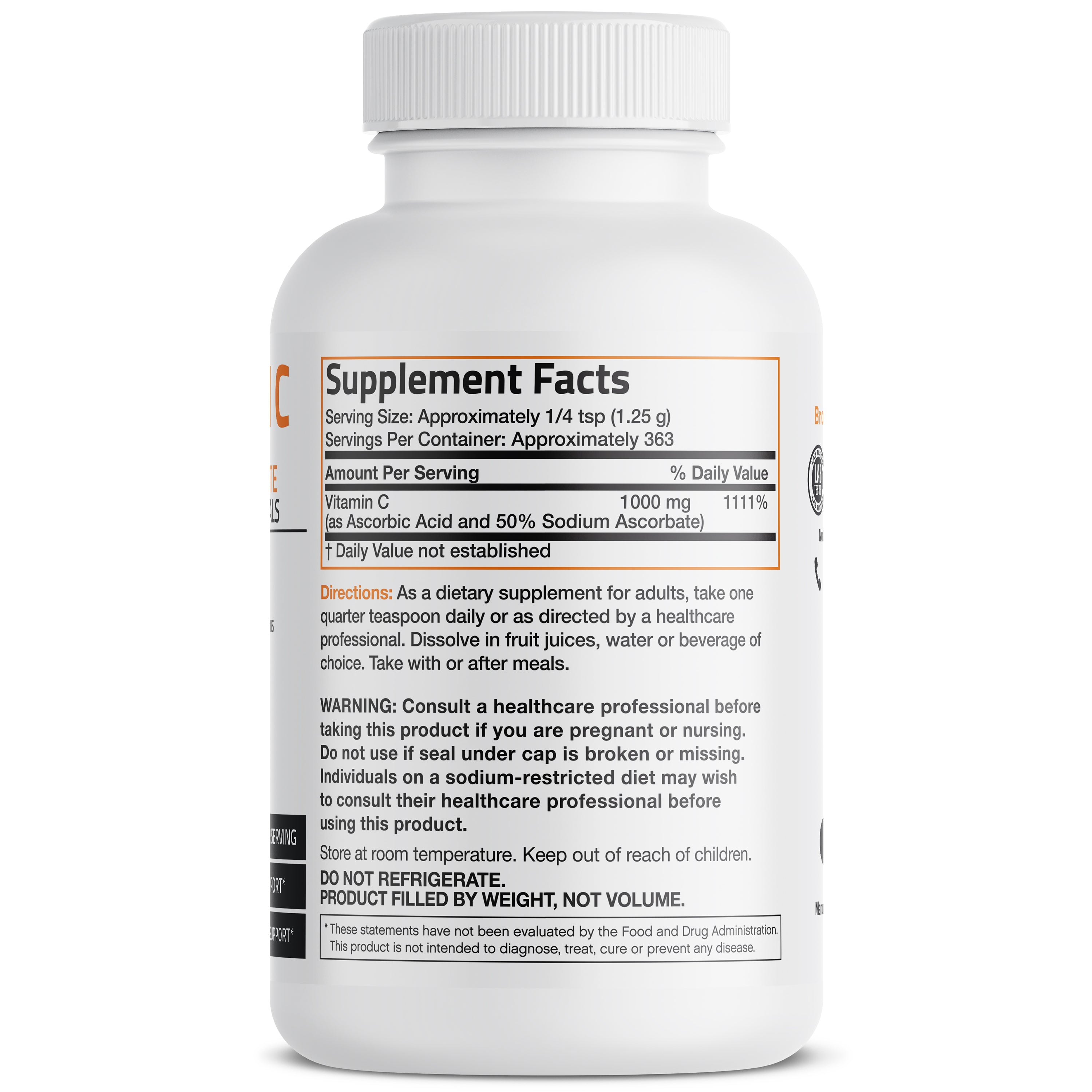 Buffered Vitamin C Ascorbic Acid Crystals - 1,000 mg