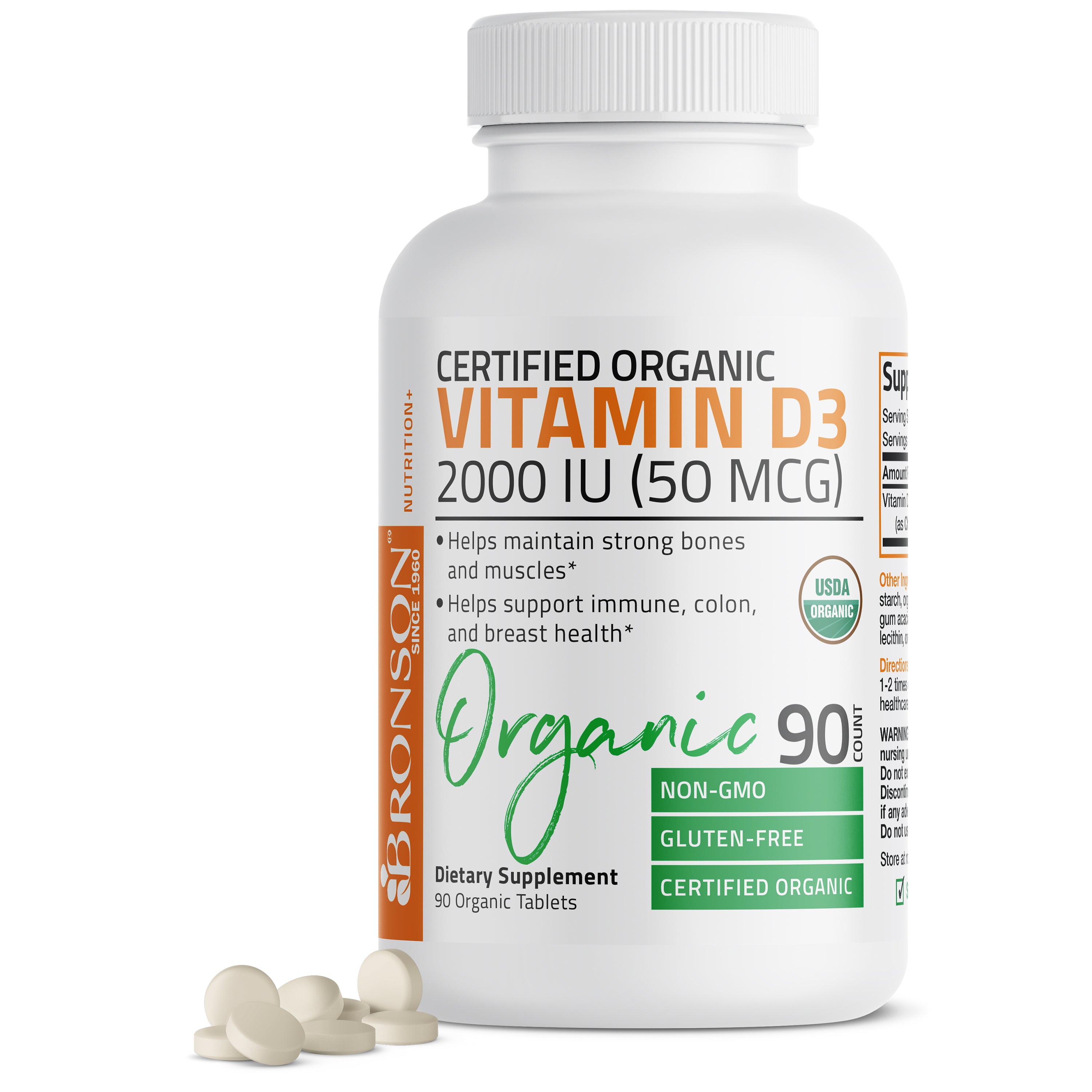 Vitamin D3 USDA Certified Organic - 2,000 IU