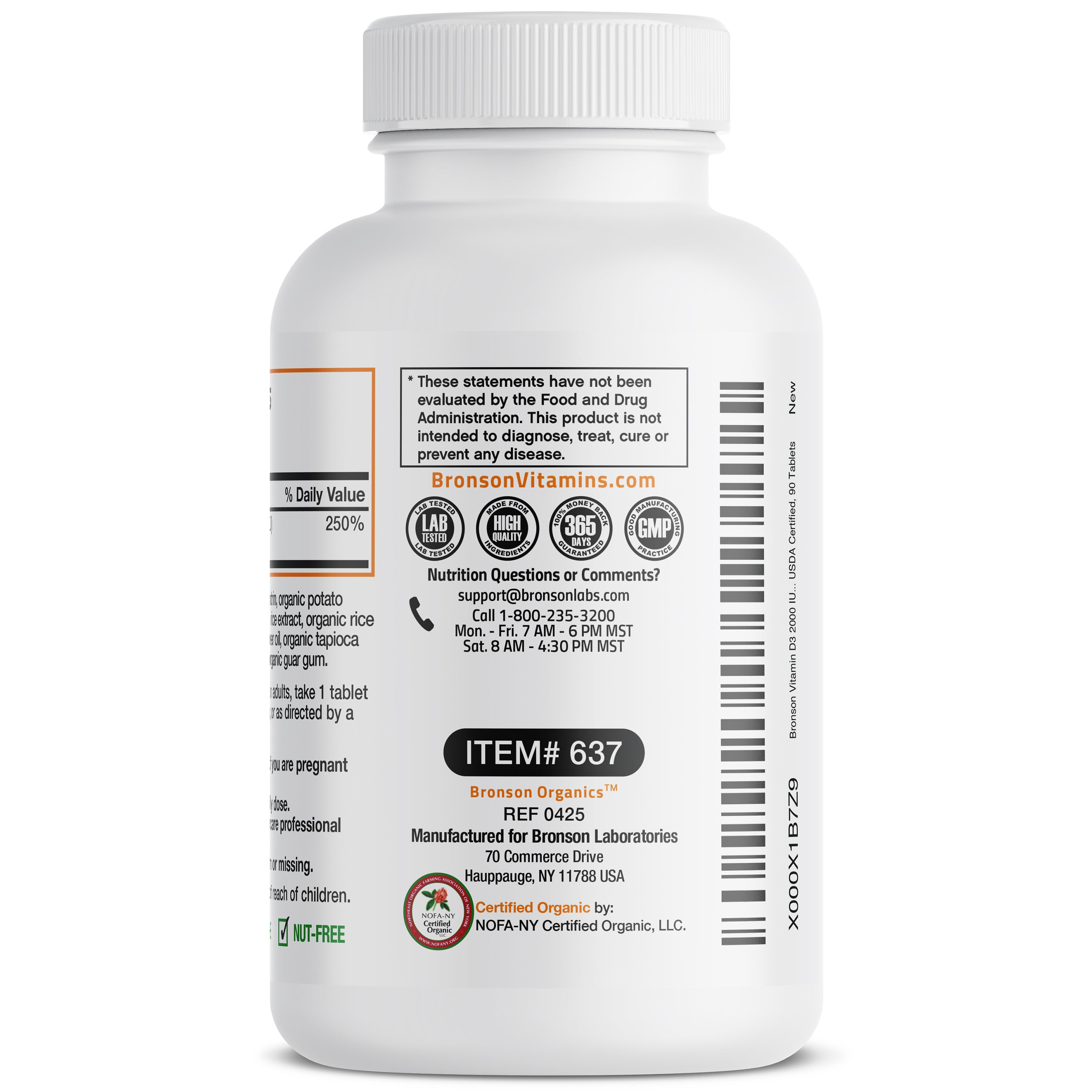 Vitamin D3 USDA Certified Organic - 2,000 IU
