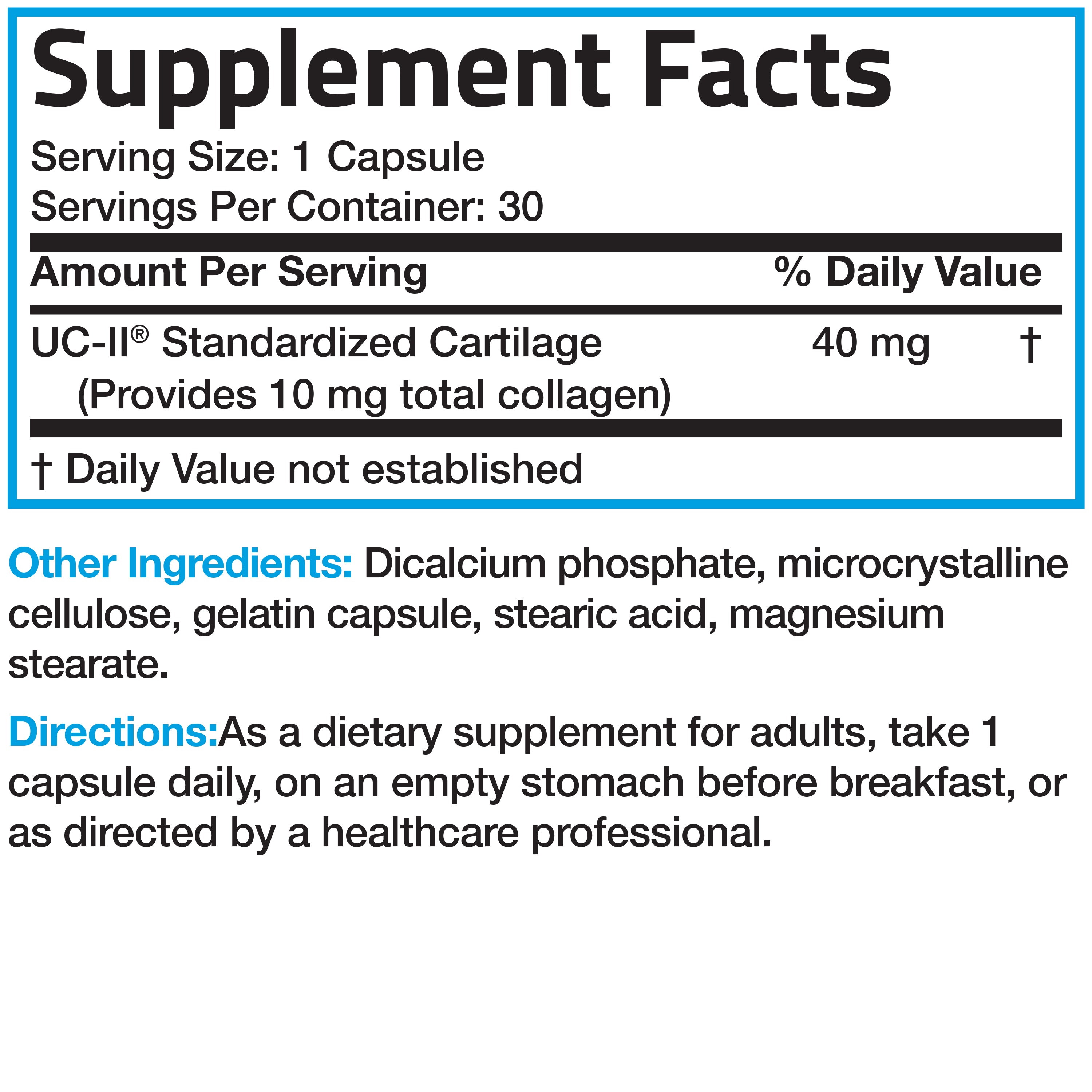 UC-II® Collagen with Undenatured Type II Collagen - 30 Capsules