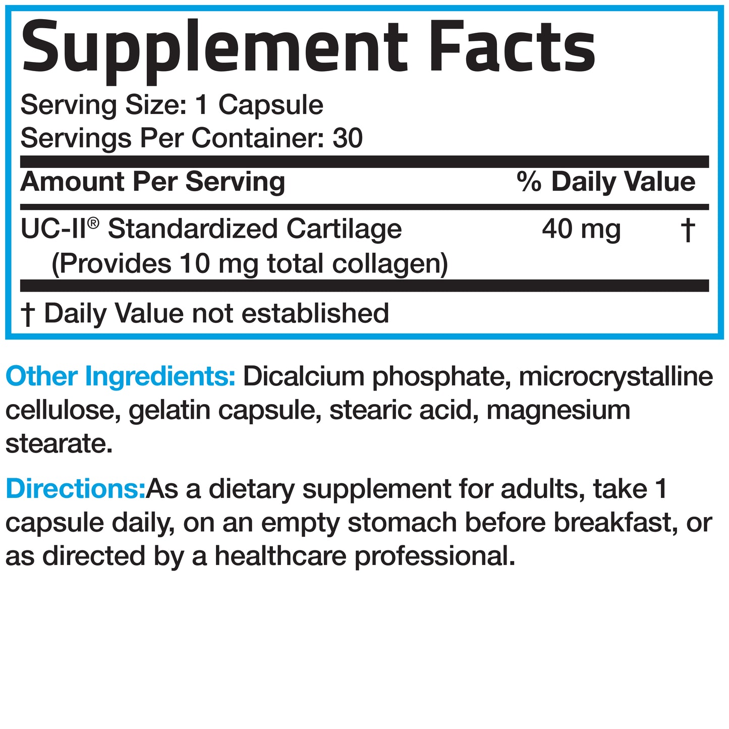 UC-II® Collagen with Undenatured Type II Collagen - 30 Capsules
