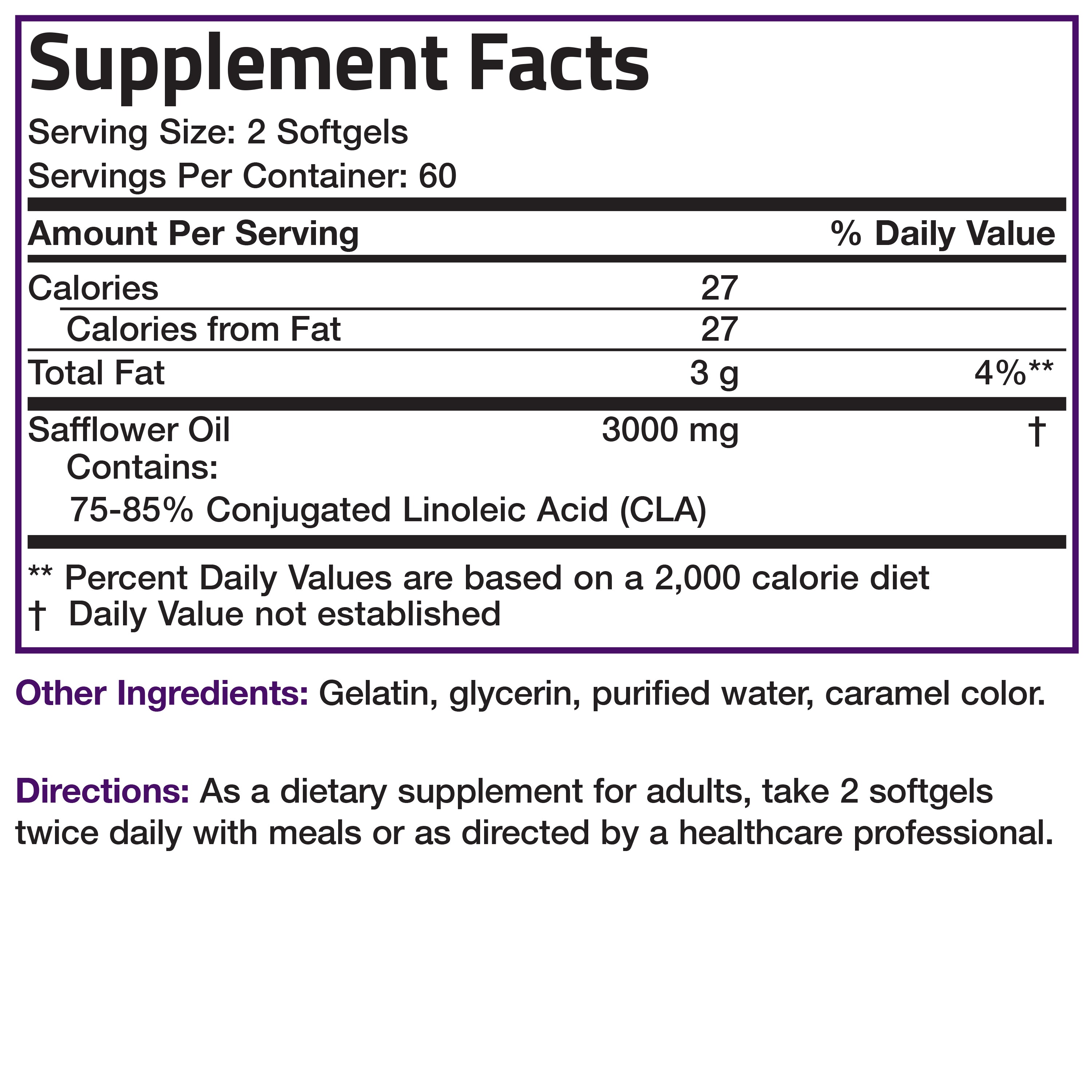 CLA 3000 Conjugated Linoleic Acid Extra High Potency - 3,000 mg