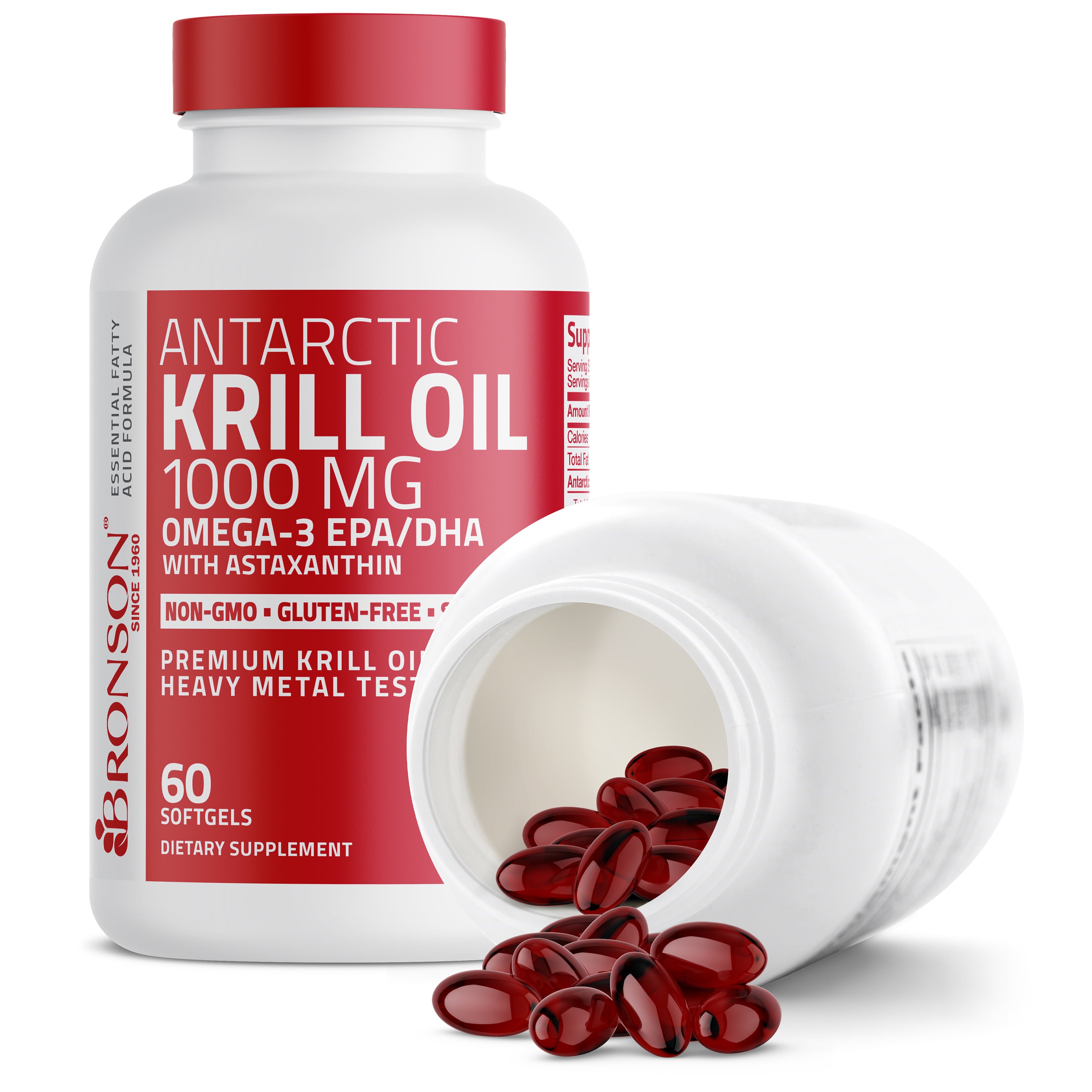 Premium Antarctic Krill Oil Omega-3 EPA DHA Non-GMO - 1,000 mg view 4 of 6
