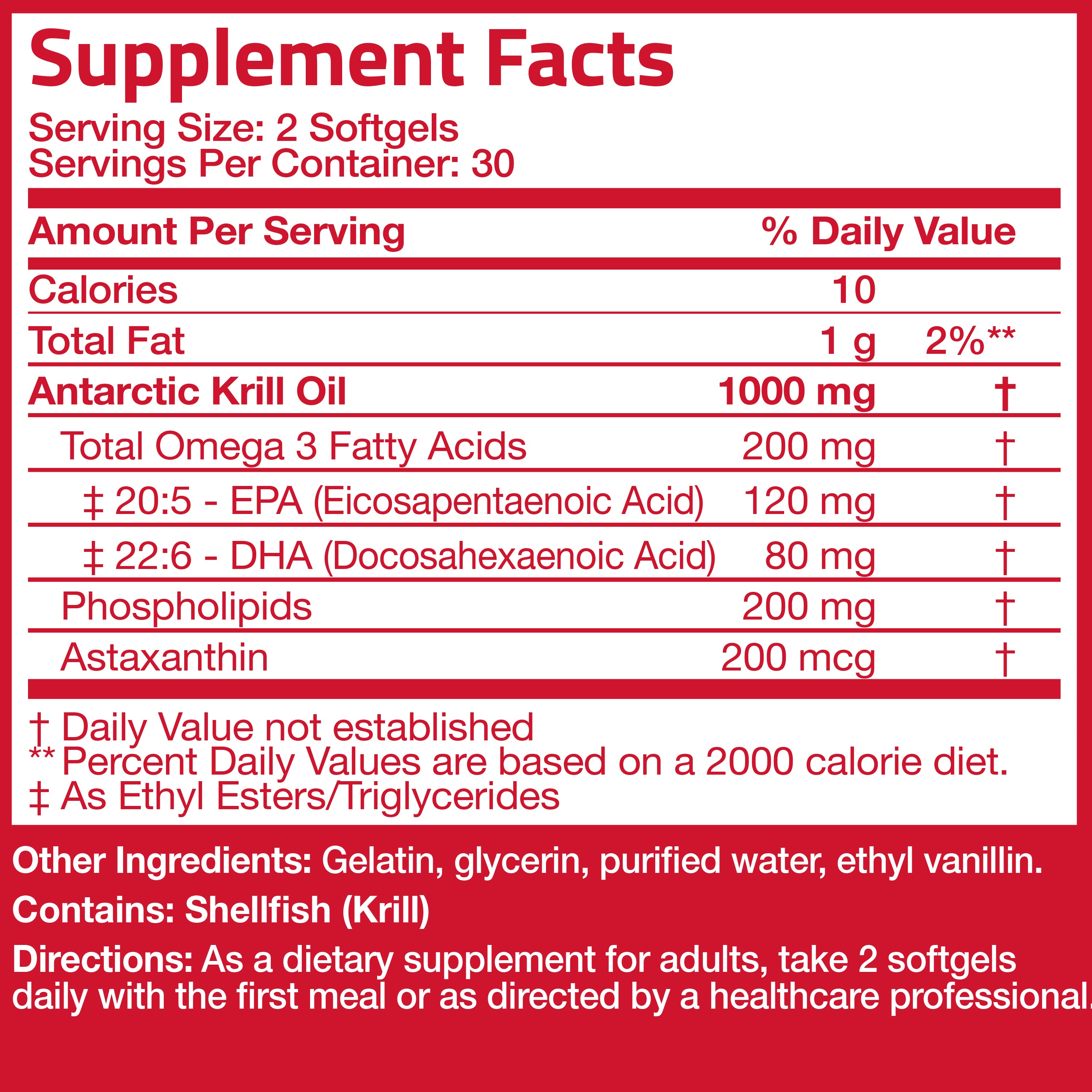 Premium Antarctic Krill Oil Omega-3 EPA DHA Non-GMO - 1,000 mg view 6 of 6