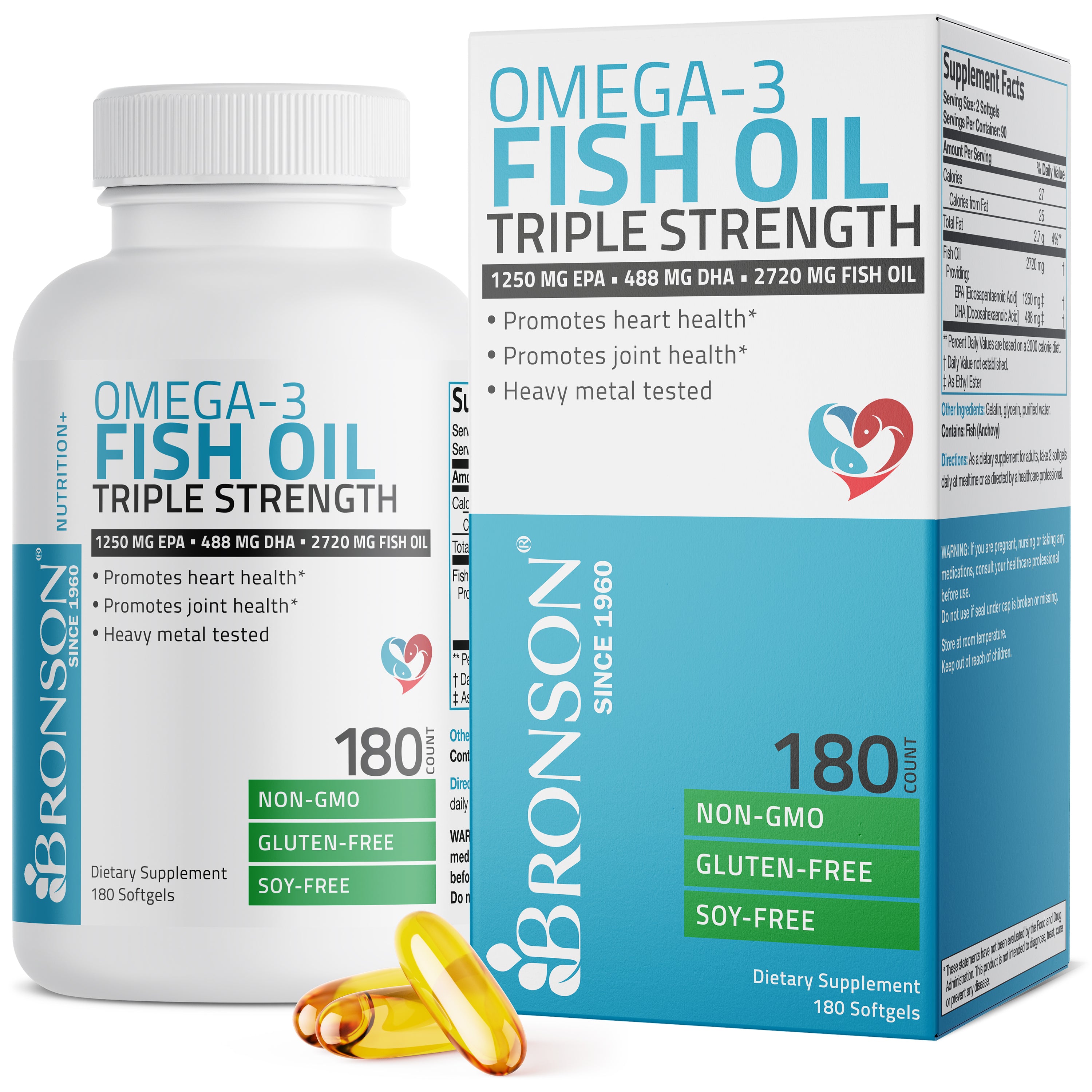 Omega-3 Fish Oil EPA DHA Triple Strength - 2,720 mg