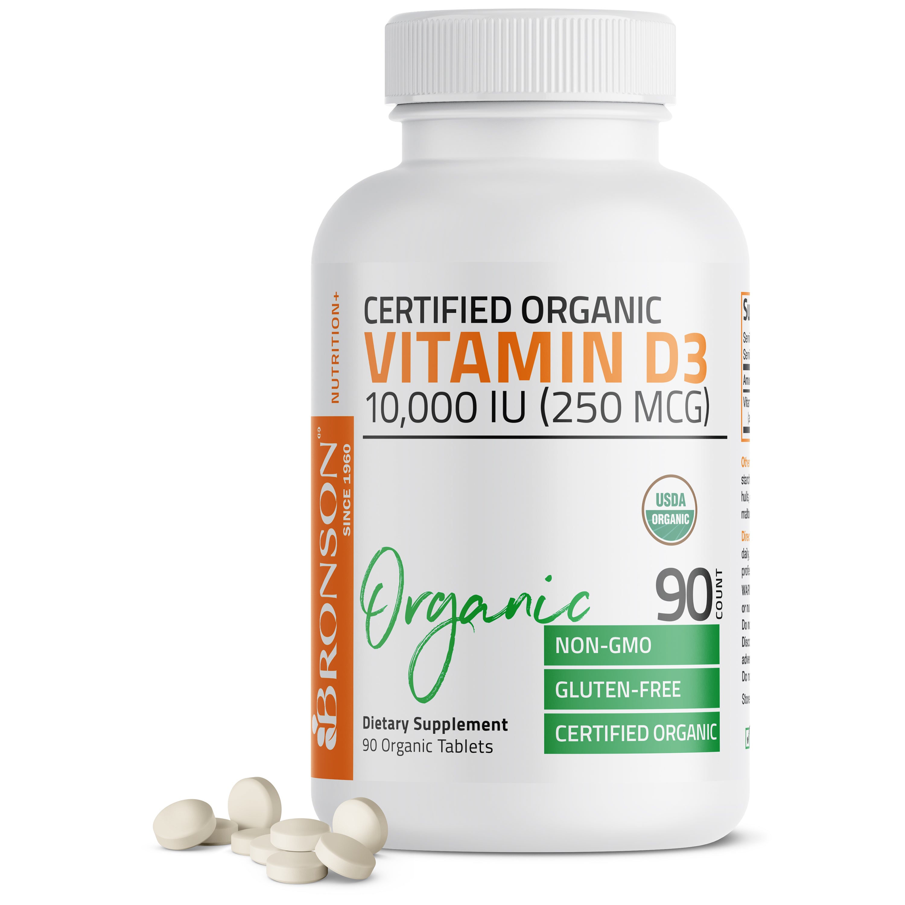 Vitamin D3 High Dose USDA Certified Organic - 10,000 IU
