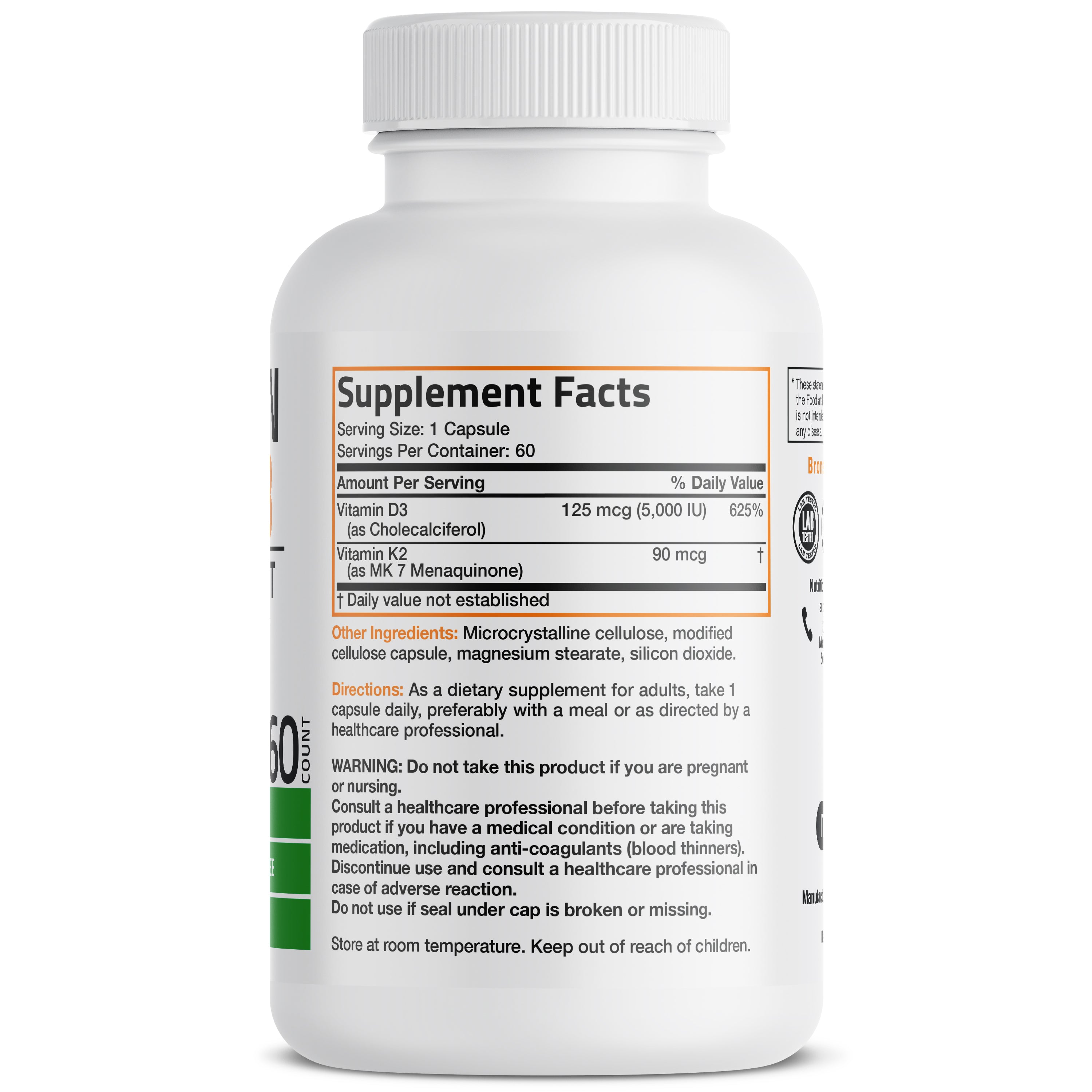Vitamin K2 MK-7 Plus Vitamin D3